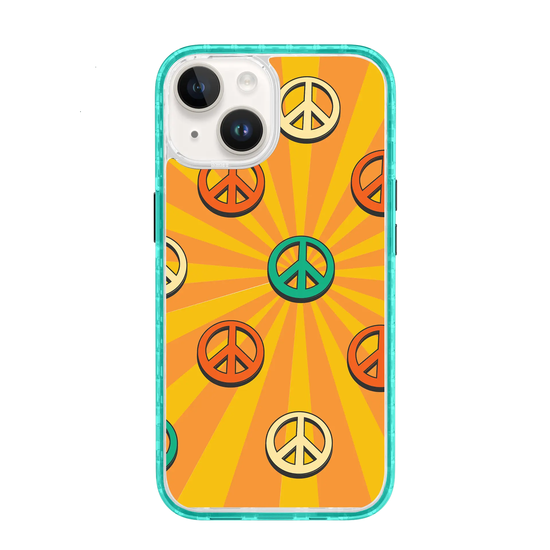 AppleiPhone14SeafoamGreen Peace Out | That 70's Case Series | Custom MagSafe Case Design for Apple iPhone 14 Series cellhelmet cellhelmet