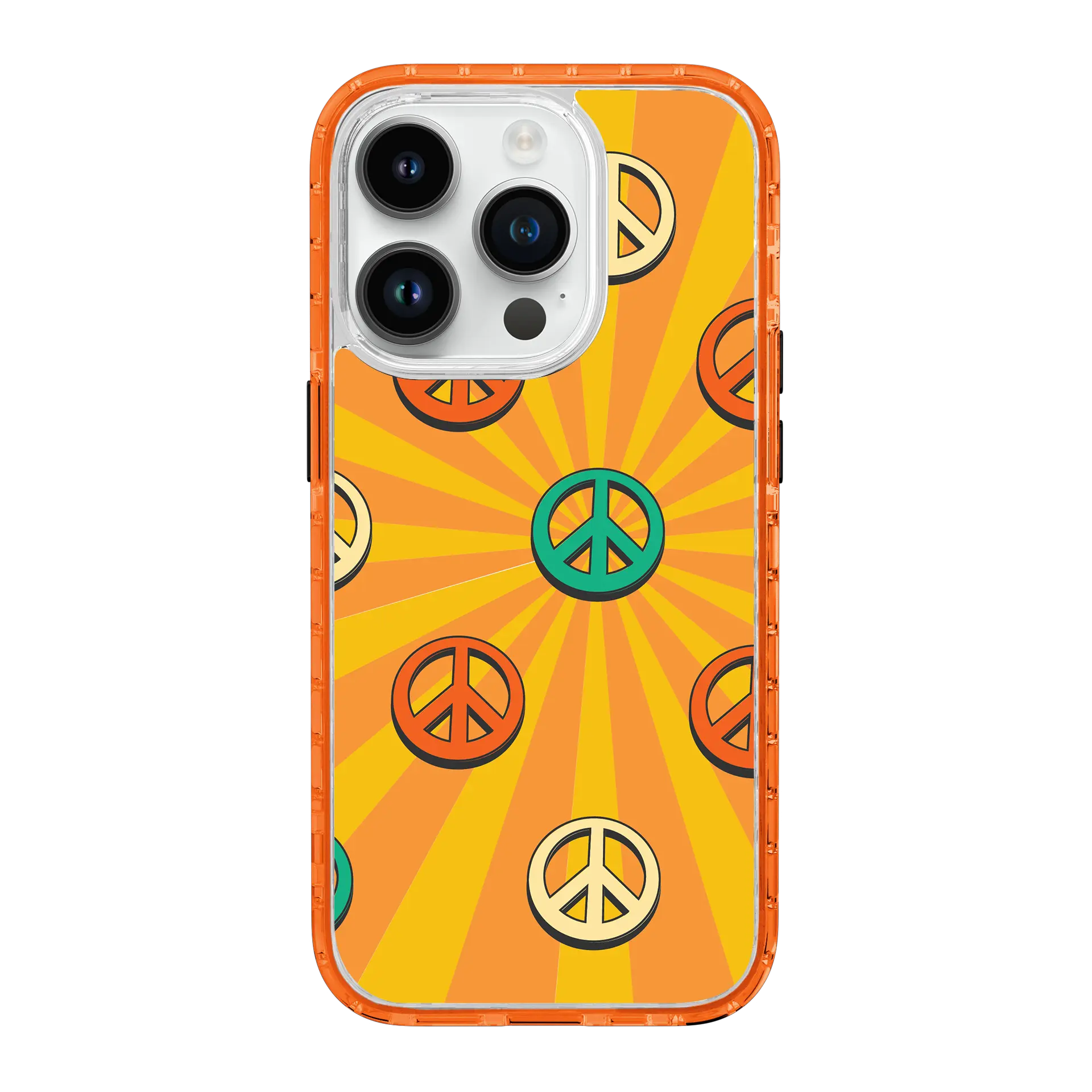 AppleiPhone14ProBlazeOrange Peace Out | That 70's Case Series | Custom MagSafe Case Design for Apple iPhone 14 Series cellhelmet cellhelmet