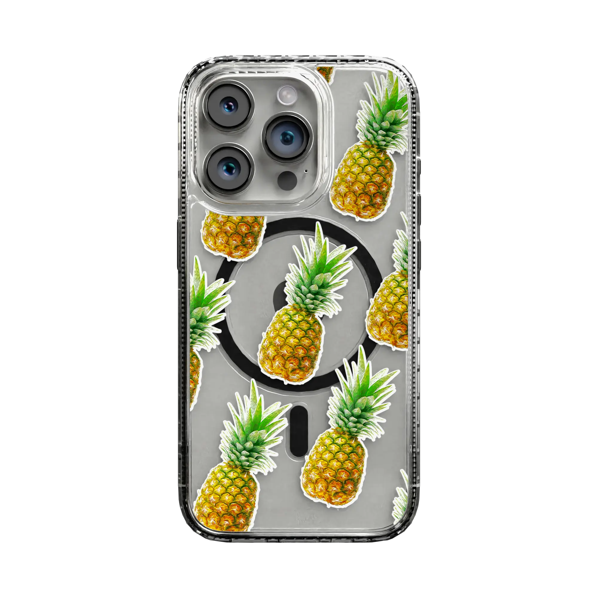 Apple-iPhone-14-Pro-Crystal-Clear Pineapple Splash | Protective MagSafe Case | Fruits Collection for Apple iPhone 14 Series cellhelmet cellhelmet