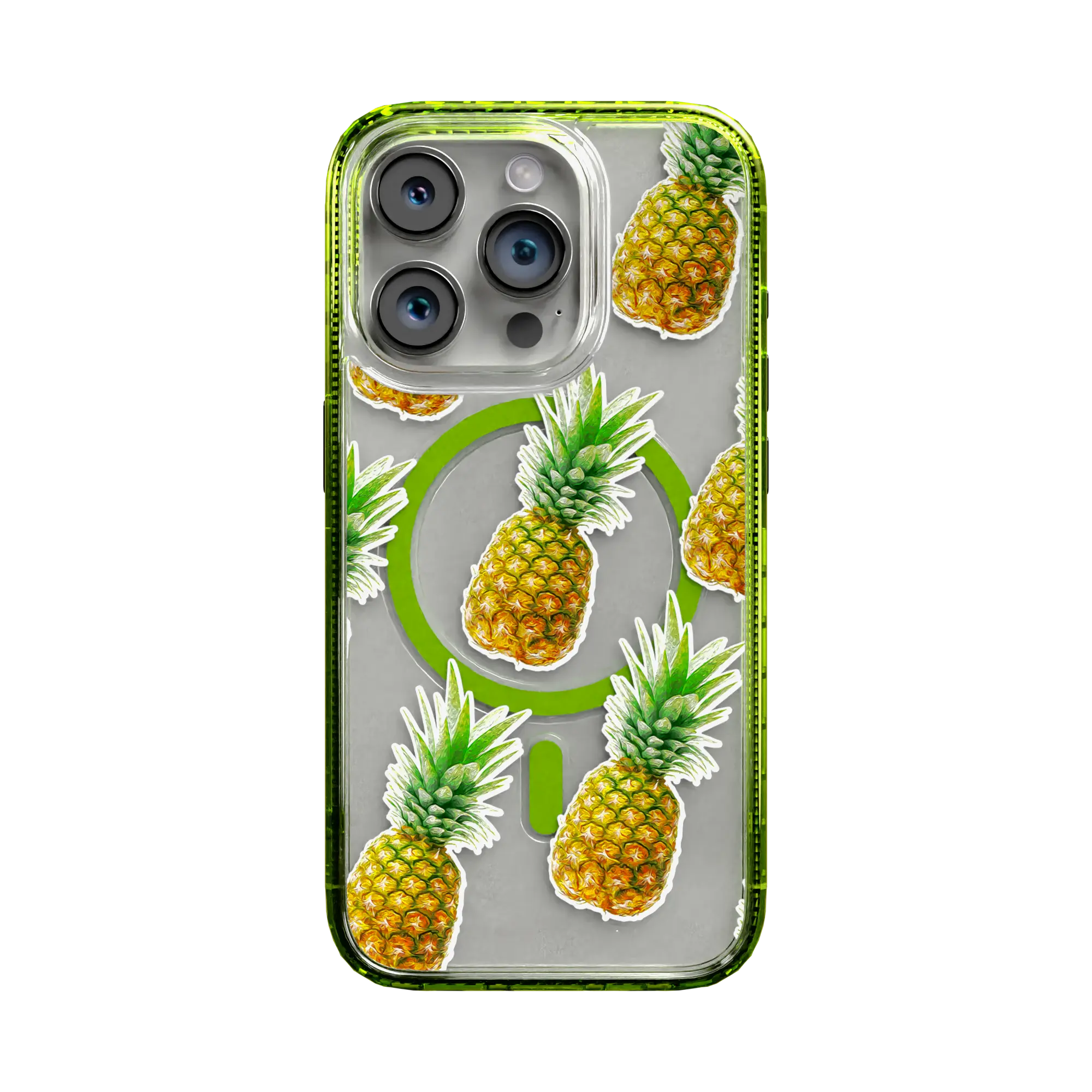 Apple-iPhone-14-Pro-Electric-Lime Pineapple Splash | Protective MagSafe Case | Fruits Collection for Apple iPhone 14 Series cellhelmet cellhelmet