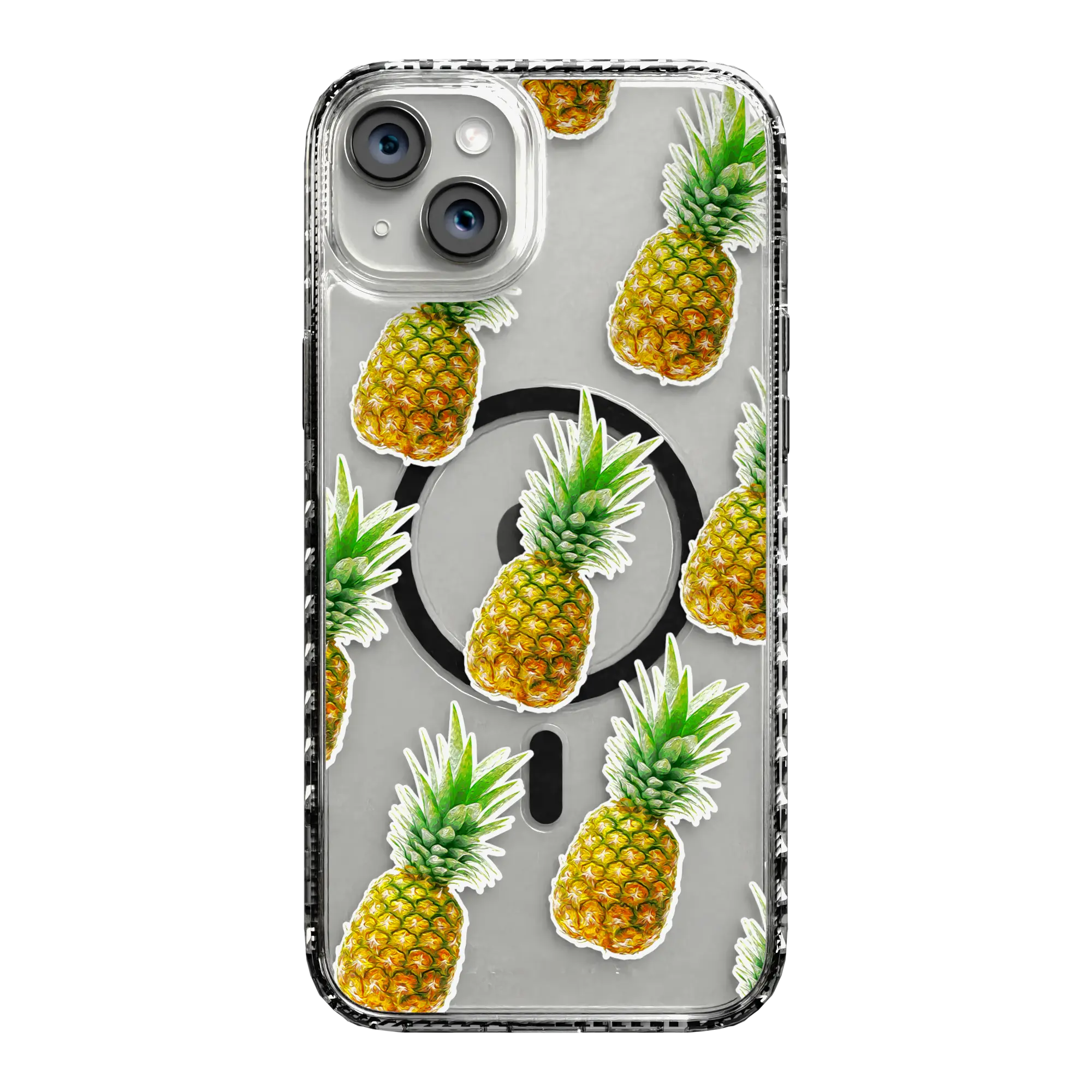Apple-iPhone-14-Plus-Crystal-Clear Pineapple Splash | Protective MagSafe Case | Fruits Collection for Apple iPhone 14 Series cellhelmet cellhelmet