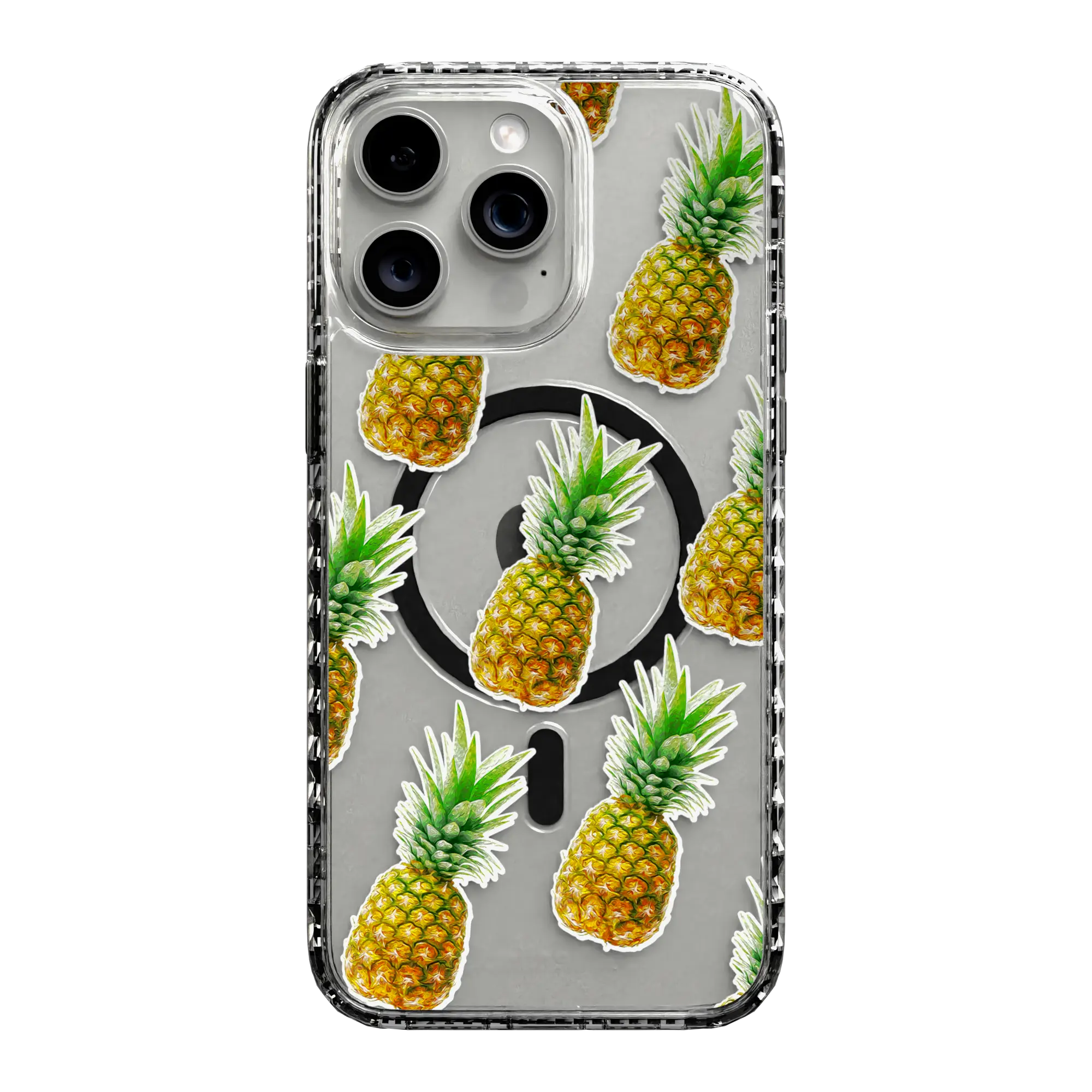 Apple-iPhone-14-Pro-Max-Crystal-Clear Pineapple Splash | Protective MagSafe Case | Fruits Collection for Apple iPhone 14 Series cellhelmet cellhelmet