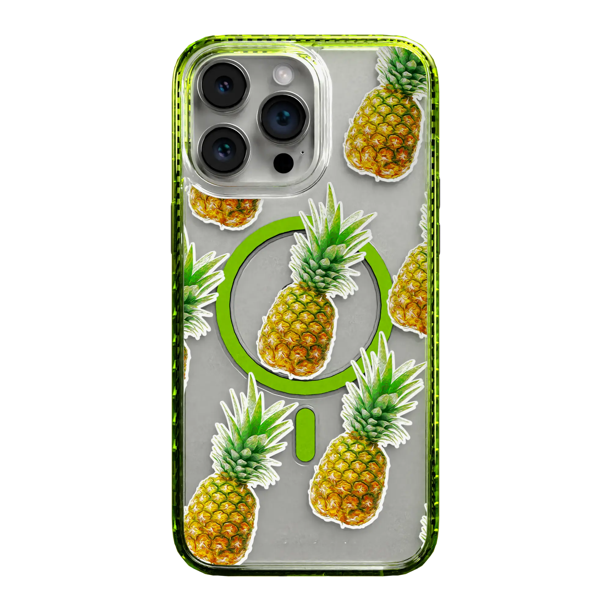 Apple-iPhone-14-Pro-Max-Electric-Lime Pineapple Splash | Protective MagSafe Case | Fruits Collection for Apple iPhone 14 Series cellhelmet cellhelmet