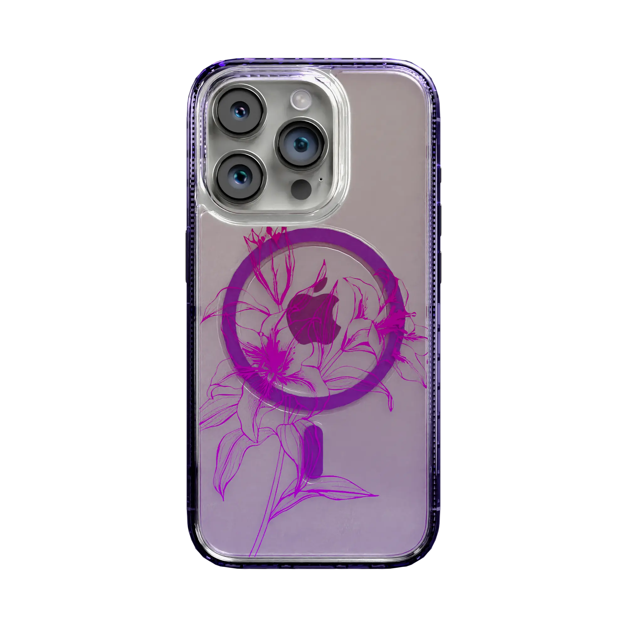Apple-iPhone-15-Pro-Midnight-Lilac Pink Prism | Protective MagSafe Case | Ombre Bouquet Collection for Apple iPhone 15 Series cellhelmet cellhelmet