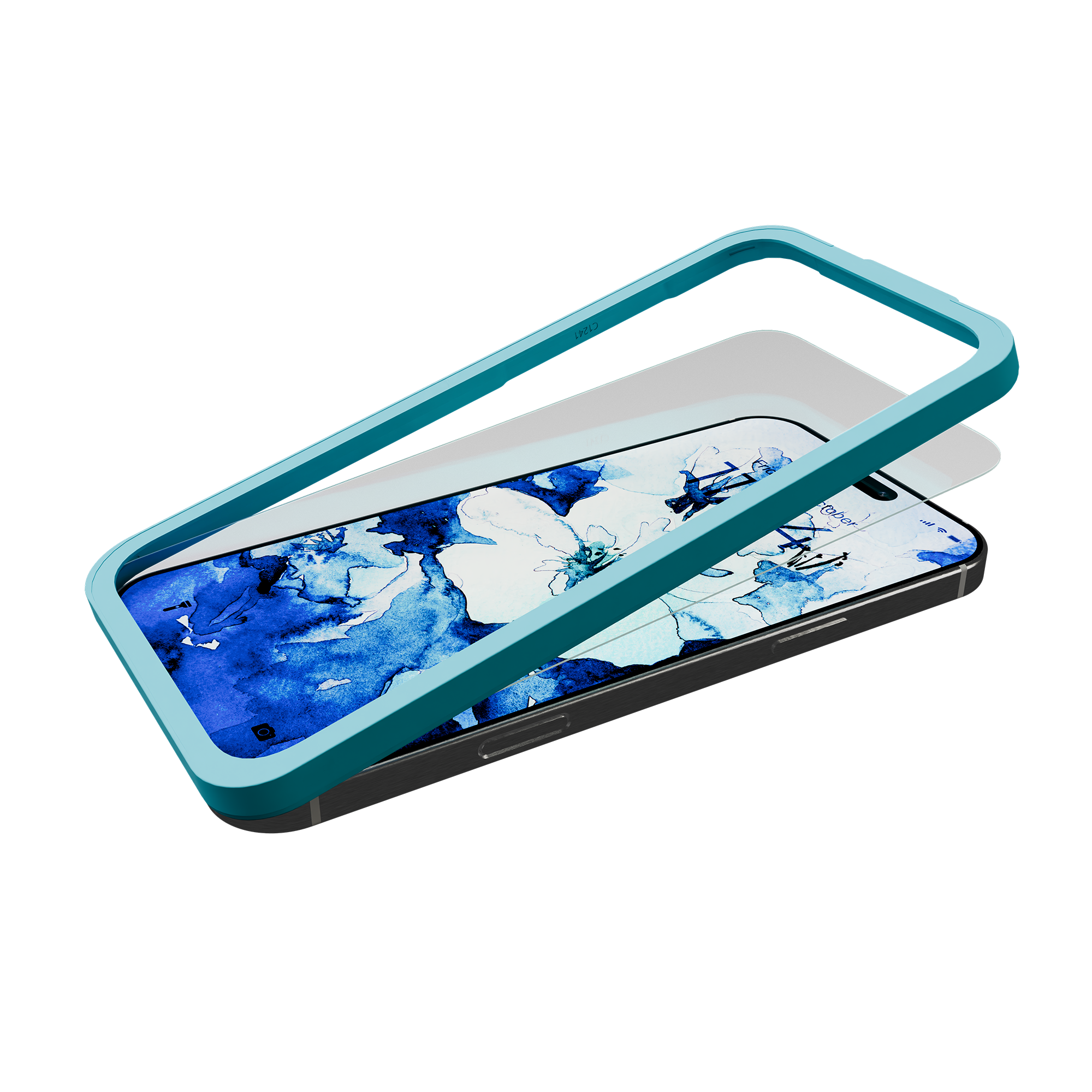 Blue Light Blocking Tempered Glass for iPhone 16 w/ Alignment tray and Anti-Microbial