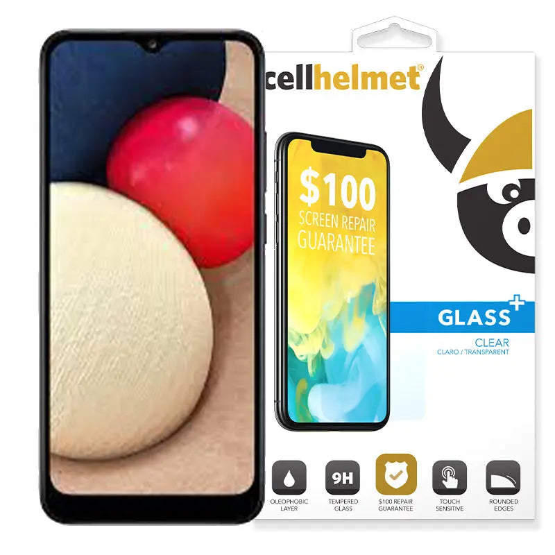 cellhelmet Tempered Glass for Galaxy A02S with Insurance