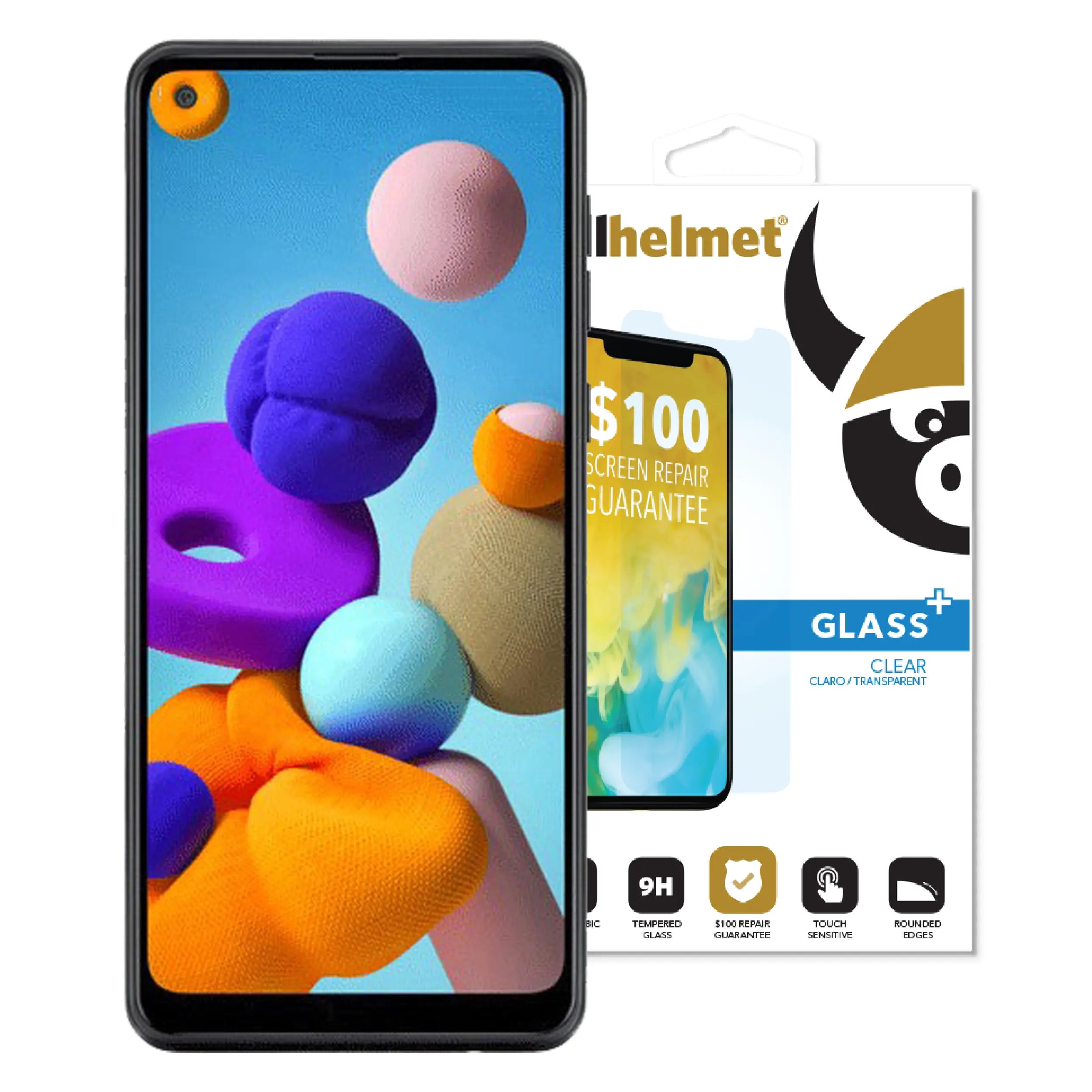 cellhelmet Tempered Glass for Galaxy A21 with Insurance