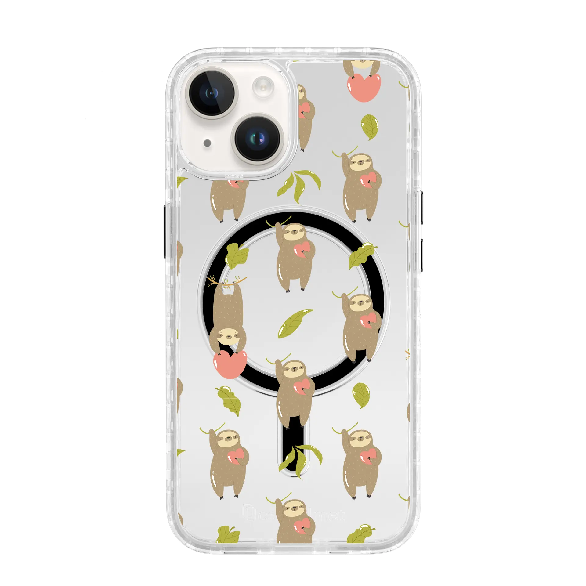 AppleiPhone14CrystalClear Slothy Vibes | Friendly Sloths Series | Custom MagSafe Case Design for Apple iPhone 14 Series cellhelmet cellhelmet