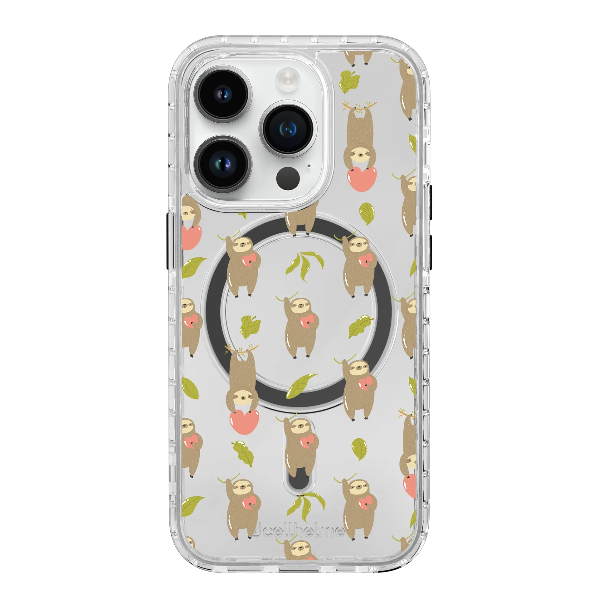 AppleiPhone14ProMaxCrystalClear Slothy Vibes | Friendly Sloths Series | Custom MagSafe Case Design for Apple iPhone 14 Series cellhelmet cellhelmet