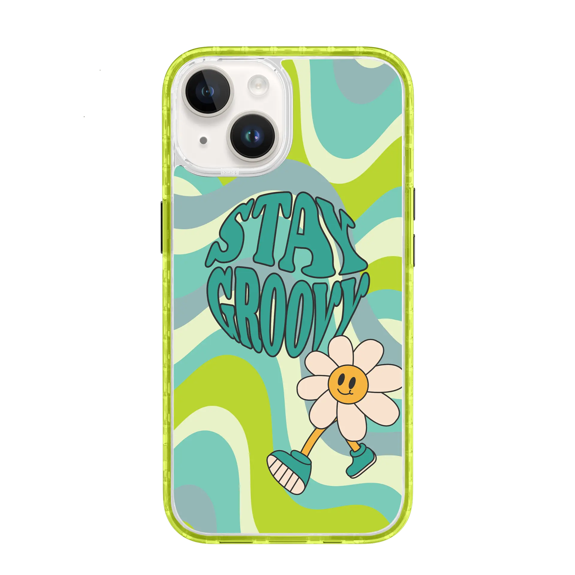 AppleiPhone14ElectricLime Stay Groovy | That 70's Case Series | Custom MagSafe Case Design for Apple iPhone 14 Series cellhelmet cellhelmet
