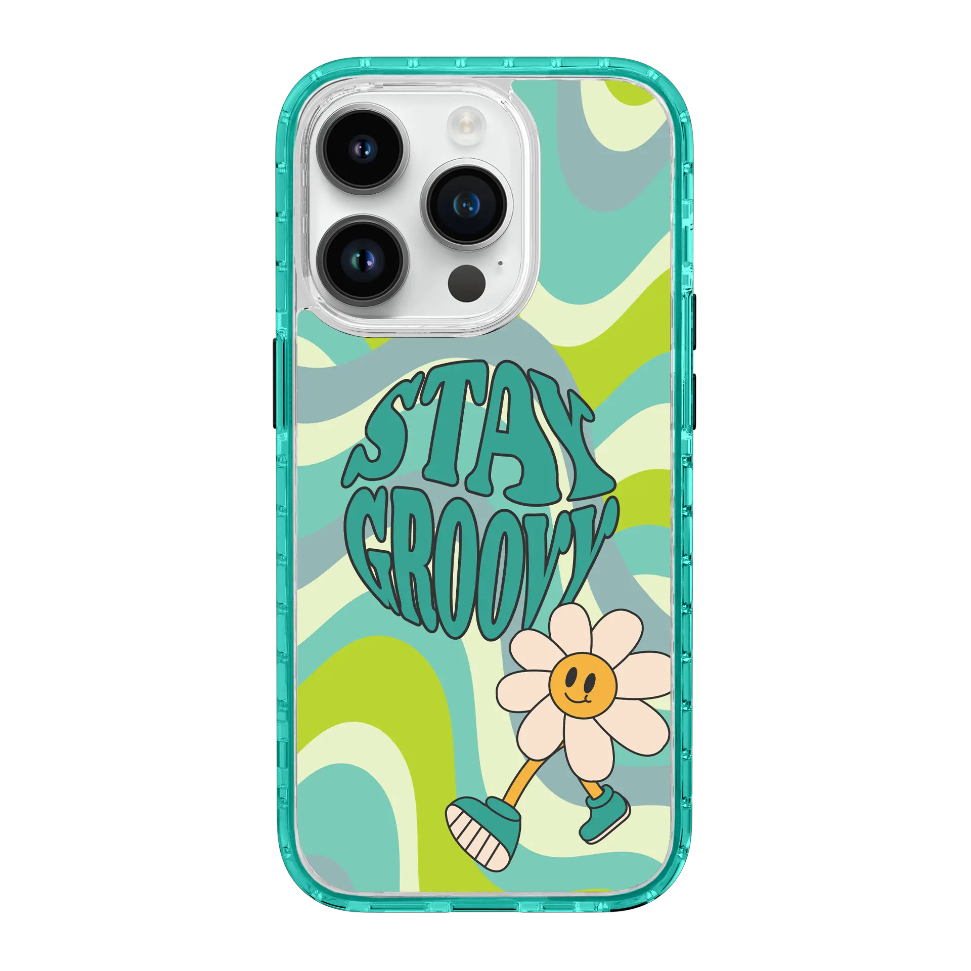 AppleiPhone14ProSeafoamGreen Stay Groovy | That 70's Case Series | Custom MagSafe Case Design for Apple iPhone 14 Series cellhelmet cellhelmet