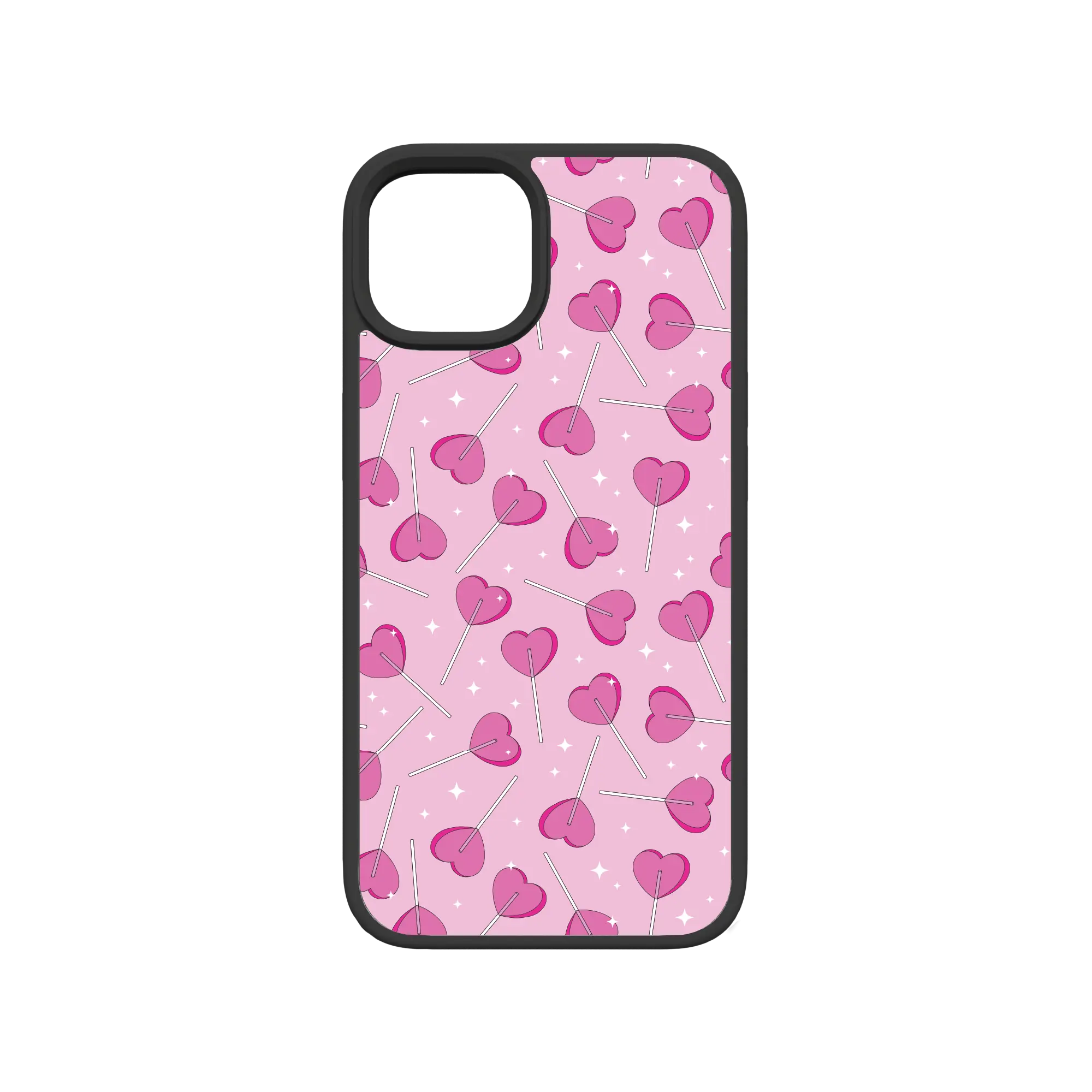 Apple-iPhone-13-Crystal-Clear Sucker 4 Luv | Custom MagSafe Pink Heart Lollipop Case for Apple iPhone 13 Series cellhelmet cellhelmet