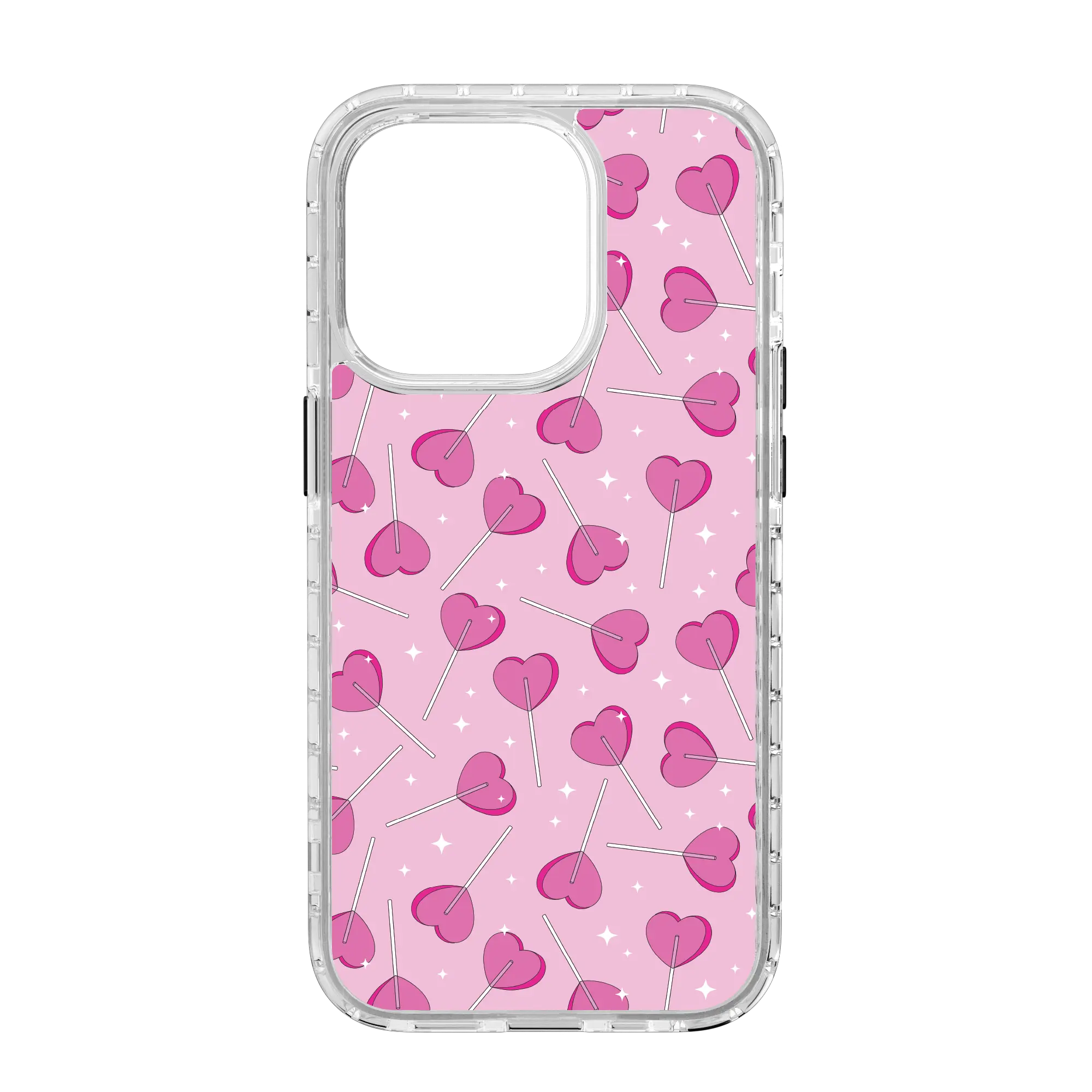 Apple-iPhone-14-Pro-Crystal-Clear Sucker 4 Luv | Custom MagSafe Pink Heart Lollipop Case for Apple iPhone 14 Series cellhelmet cellhelmet