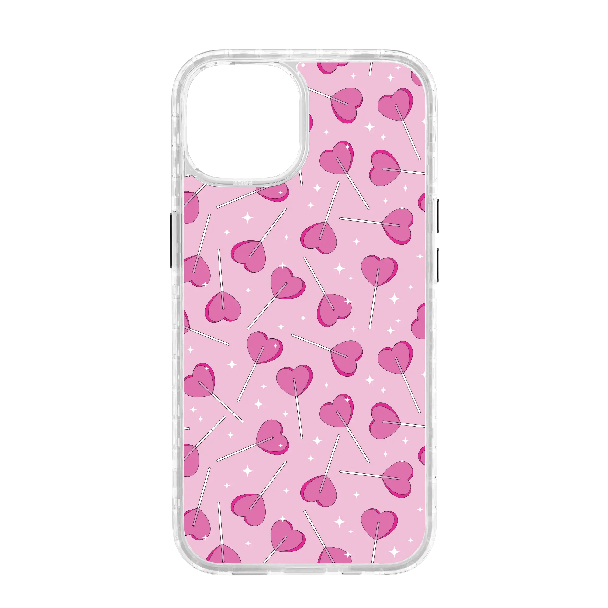 Apple-iPhone-14-Crystal-Clear Sucker 4 Luv | Custom MagSafe Pink Heart Lollipop Case for Apple iPhone 14 Series cellhelmet cellhelmet