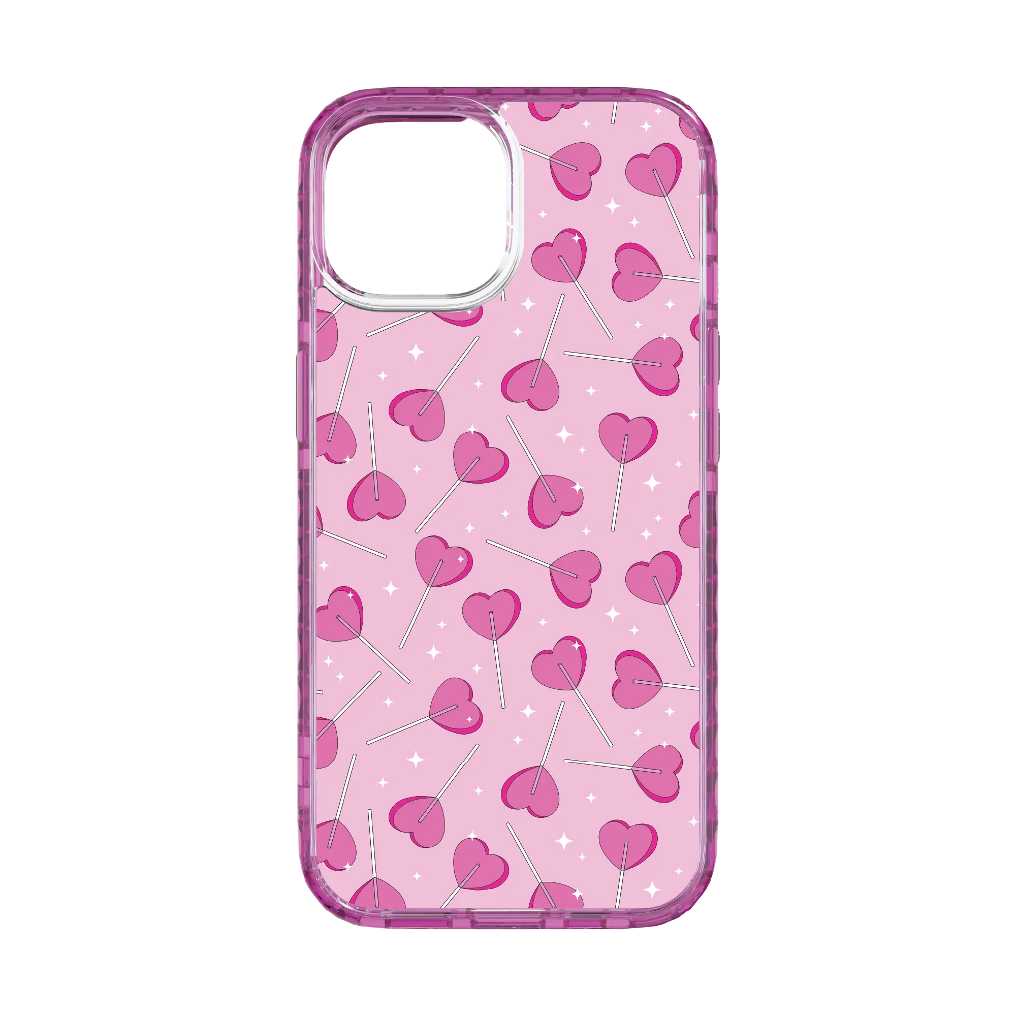 Apple-iPhone-15-Vivid-Magenta Sucker 4 Luv | Custom MagSafe Pink Heart Lollipop Case for Apple iPhone 15 Series cellhelmet cellhelmet