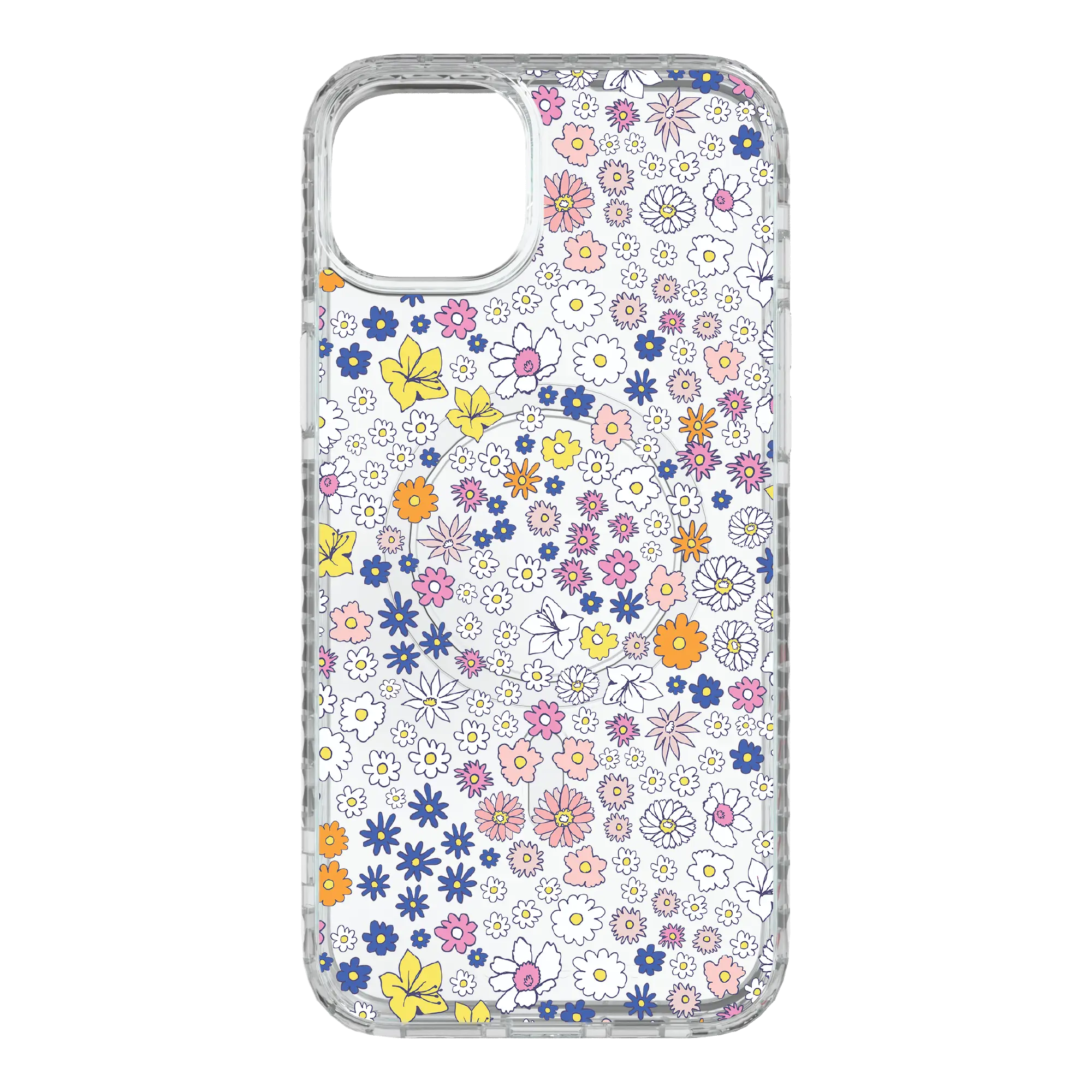 Apple-iPhone-15-Plus-Crystal-Clear Wild Blossom | Protective MagSafe Case | Flower Series for Apple iPhone 15 Series cellhelmet cellhelmet