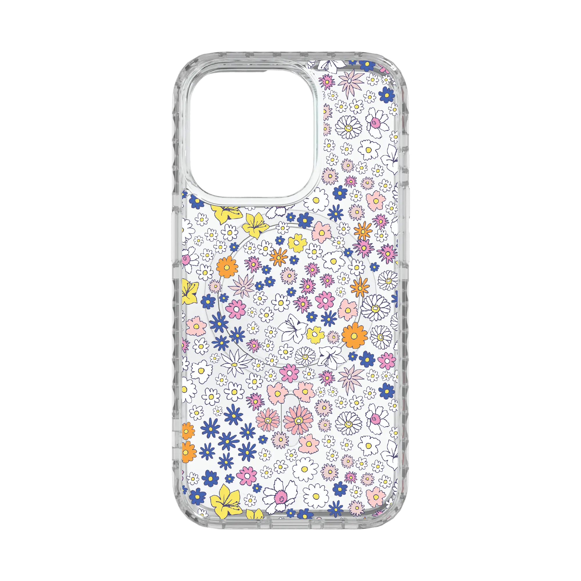 Apple-iPhone-15-Pro-Crystal-Clear Wild Blossom | Protective MagSafe Case | Flower Series for Apple iPhone 15 Series cellhelmet cellhelmet