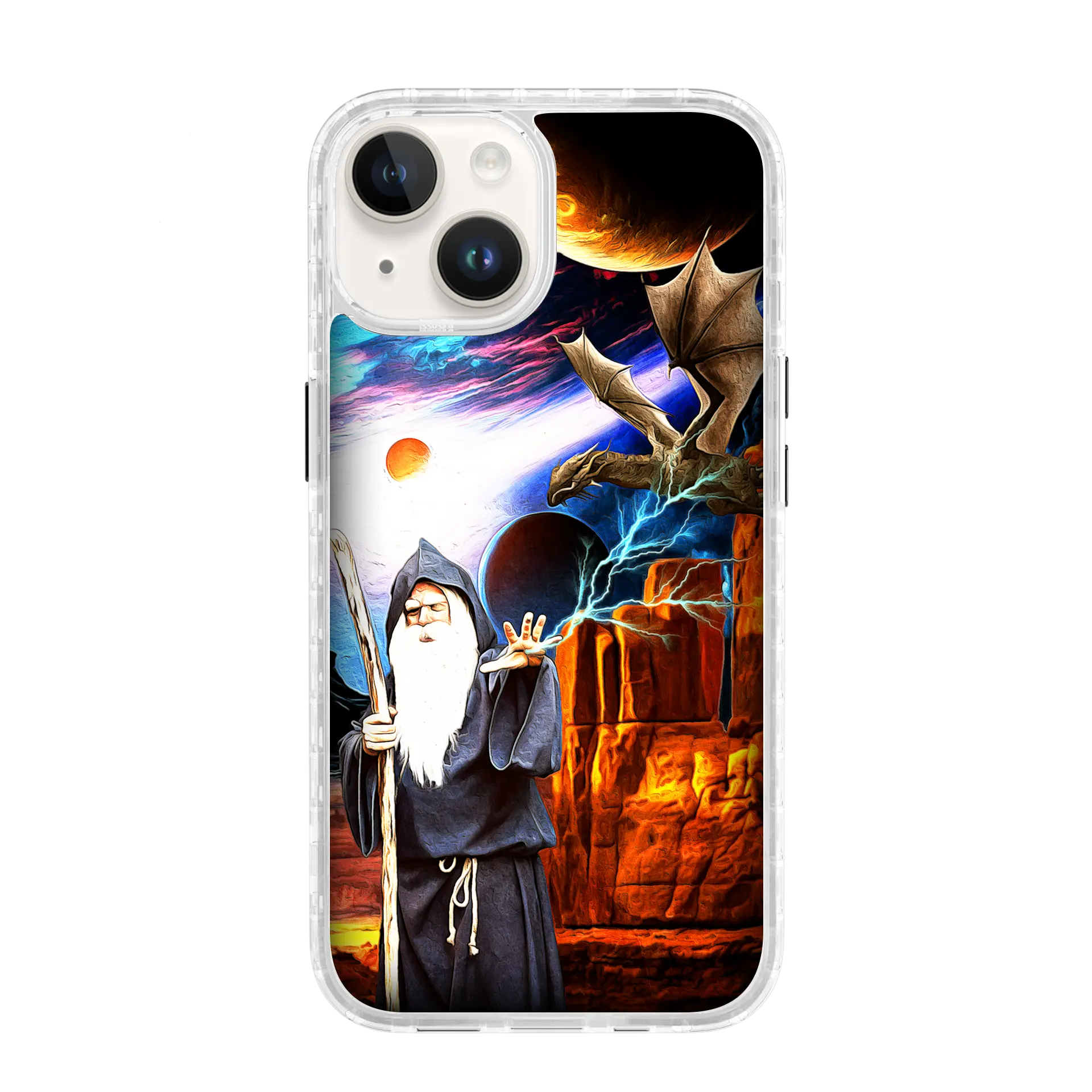 AppleiPhone14CrystalClear Wrath of Mages | Wizards & Wyrms Series | Custom MagSafe Case Design for Apple iPhone 14 Series cellhelmet cellhelmet