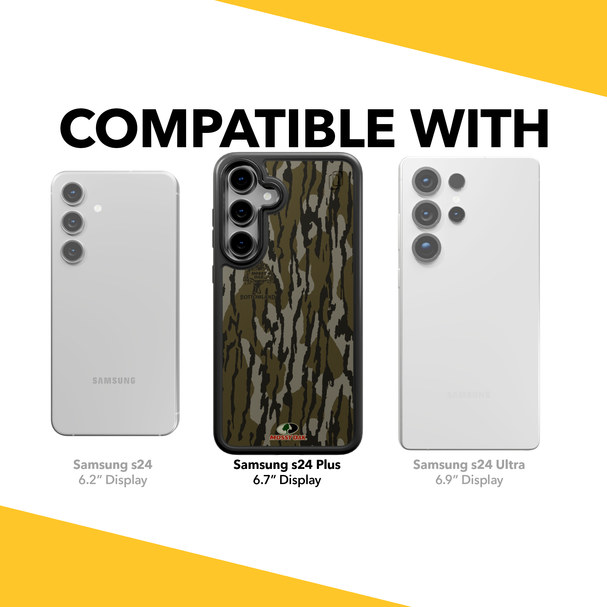 Shock-Absorbent Case for Samsung Galaxy S24+ | Mossy Oak Bottomland Camo