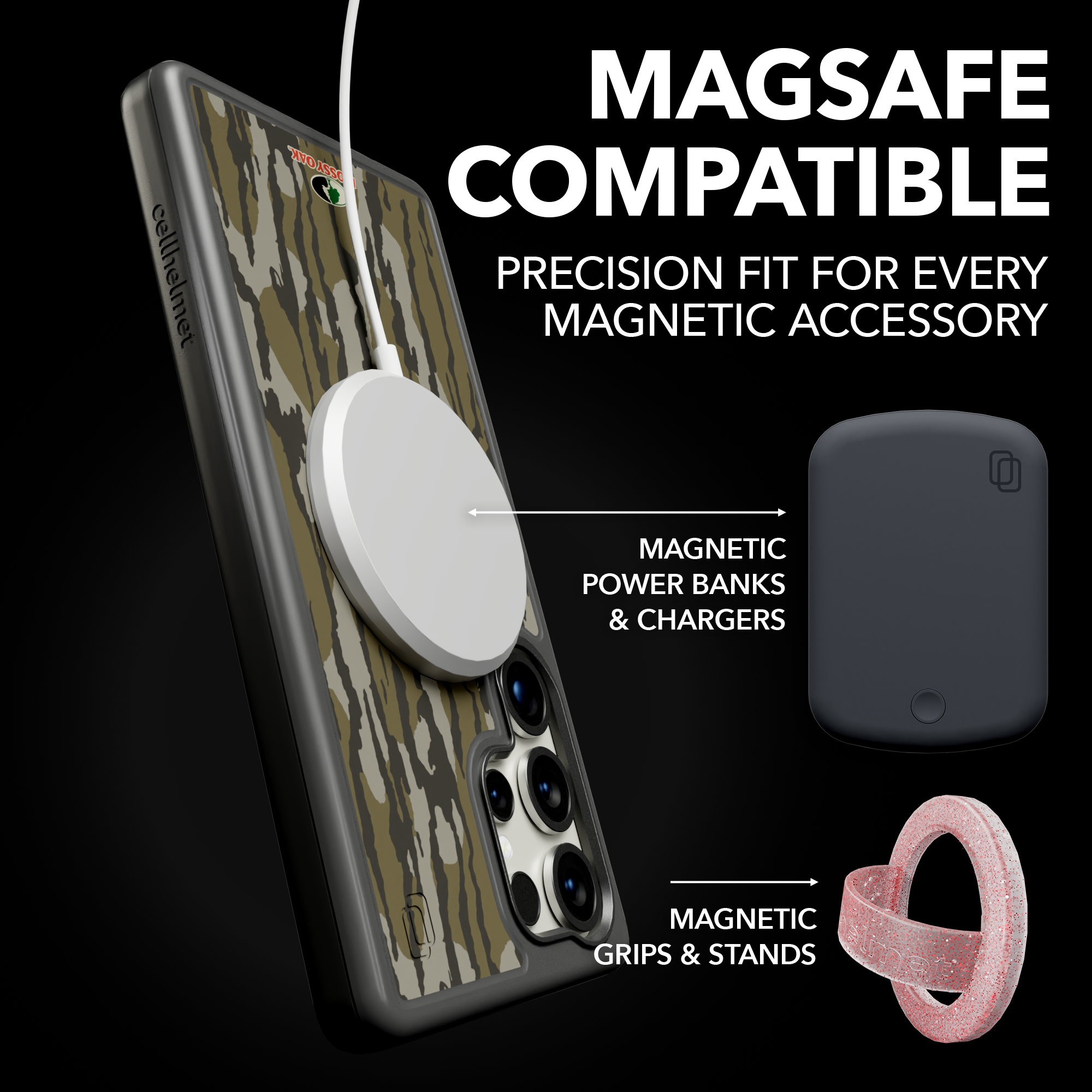 Shock-Absorbent MagSafe® Case for Samsung Galaxy S25 | Mossy Oak Bottomland Camo