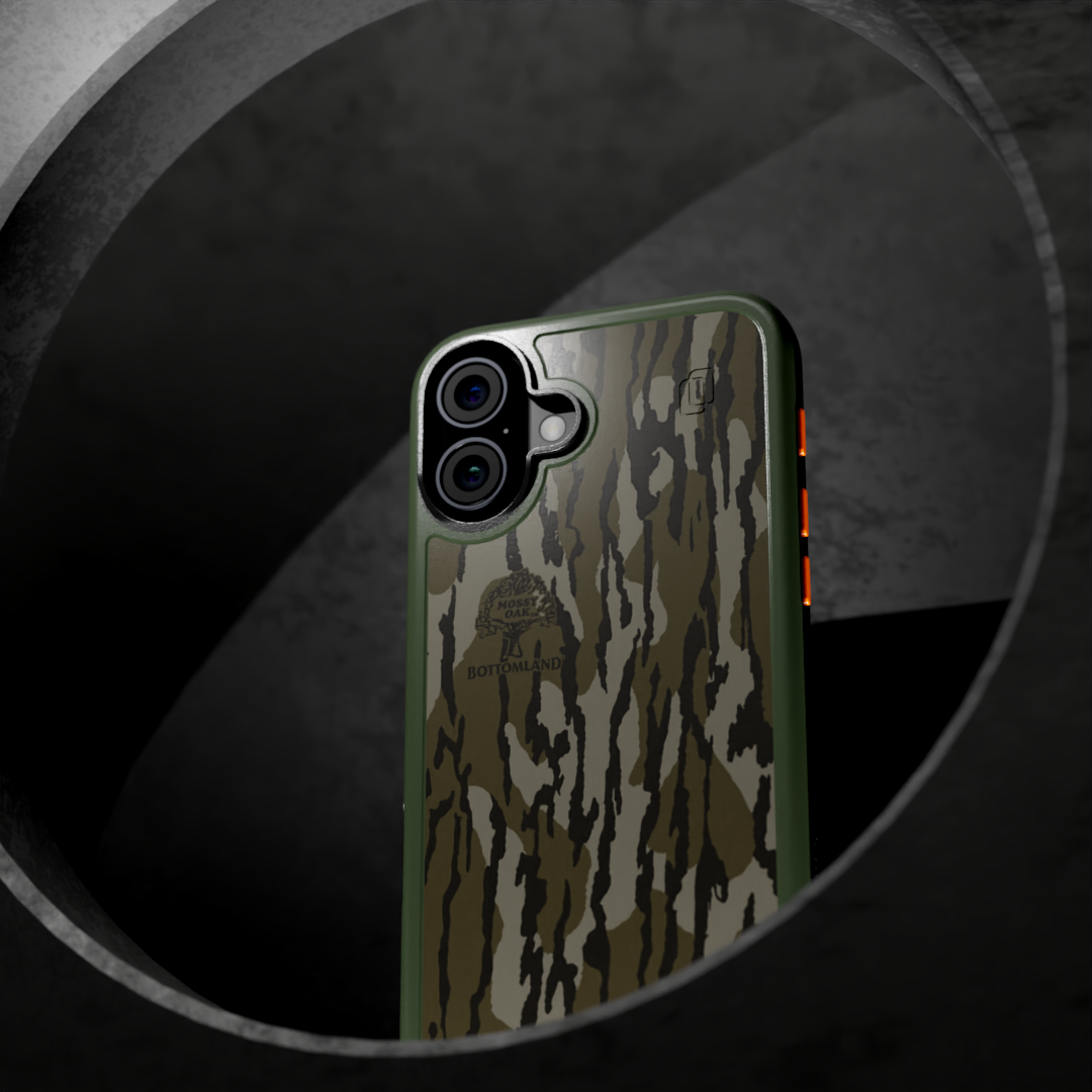 Shock-Absorbent MagSafe® Case for Apple iPhone 16 | Mossy Oak Bottomland Camo
