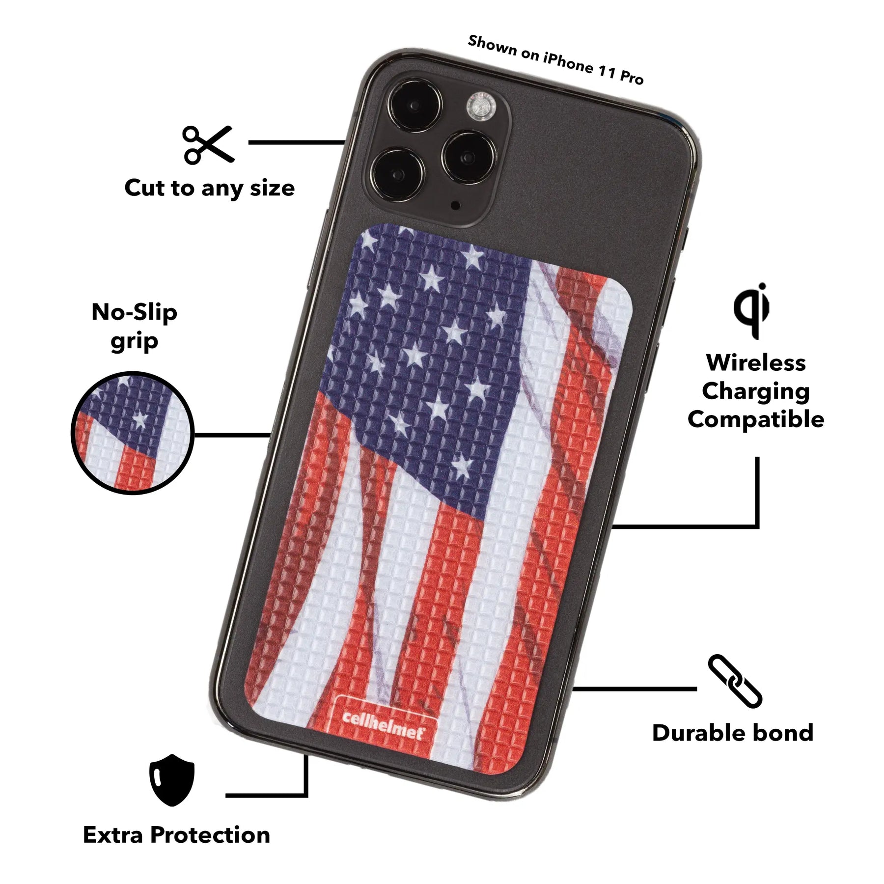 tackbacks American Flag Phone Standard - - - cellhelmet