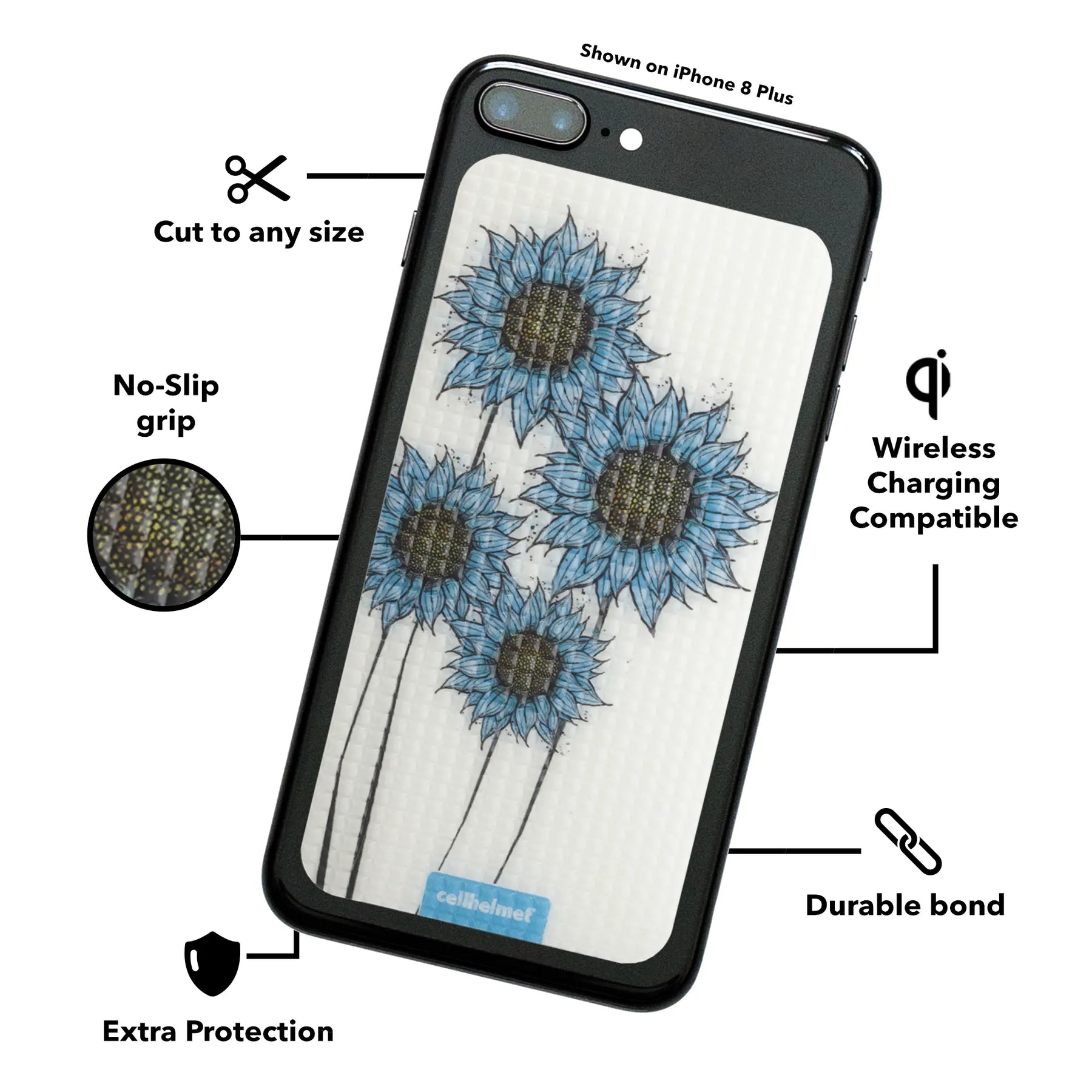 tackbacks Blue Sunflower Phone XL - - - cellhelmet