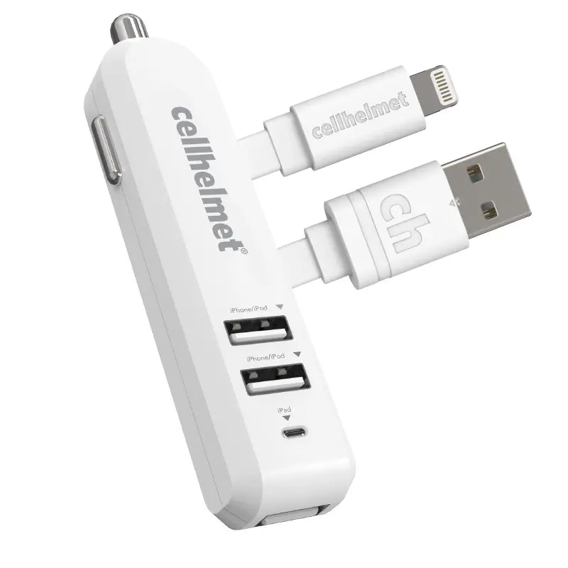 apple cigarette charger cellhelmet 4.8-Amp 3-Port USB Car Charger with USB-A to Lightning Flat Cable, 3 Feet (CAR-4.8/3-B+F-LIGHT-3-W) apple cigarette charger cellhelmet 4.8-Amp 3-Port USB Car Charger with USB-A to Lightning Flat Cable, 3 Feet (CAR-4.8/3-B+F-LIGHT-3-W)
