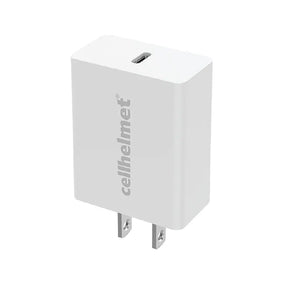 20W PD Wall Plug + 3' Round Lightning Cable - Type C - White - Charger -  - cellhelmet