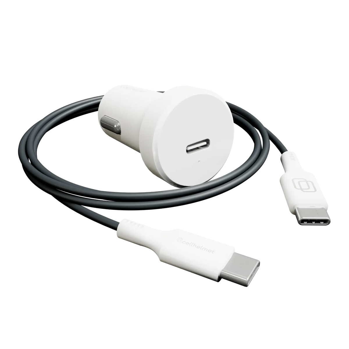 30W PD Car Plug + 3' Round Type C to C Cable cellhelmet cellhelmet
