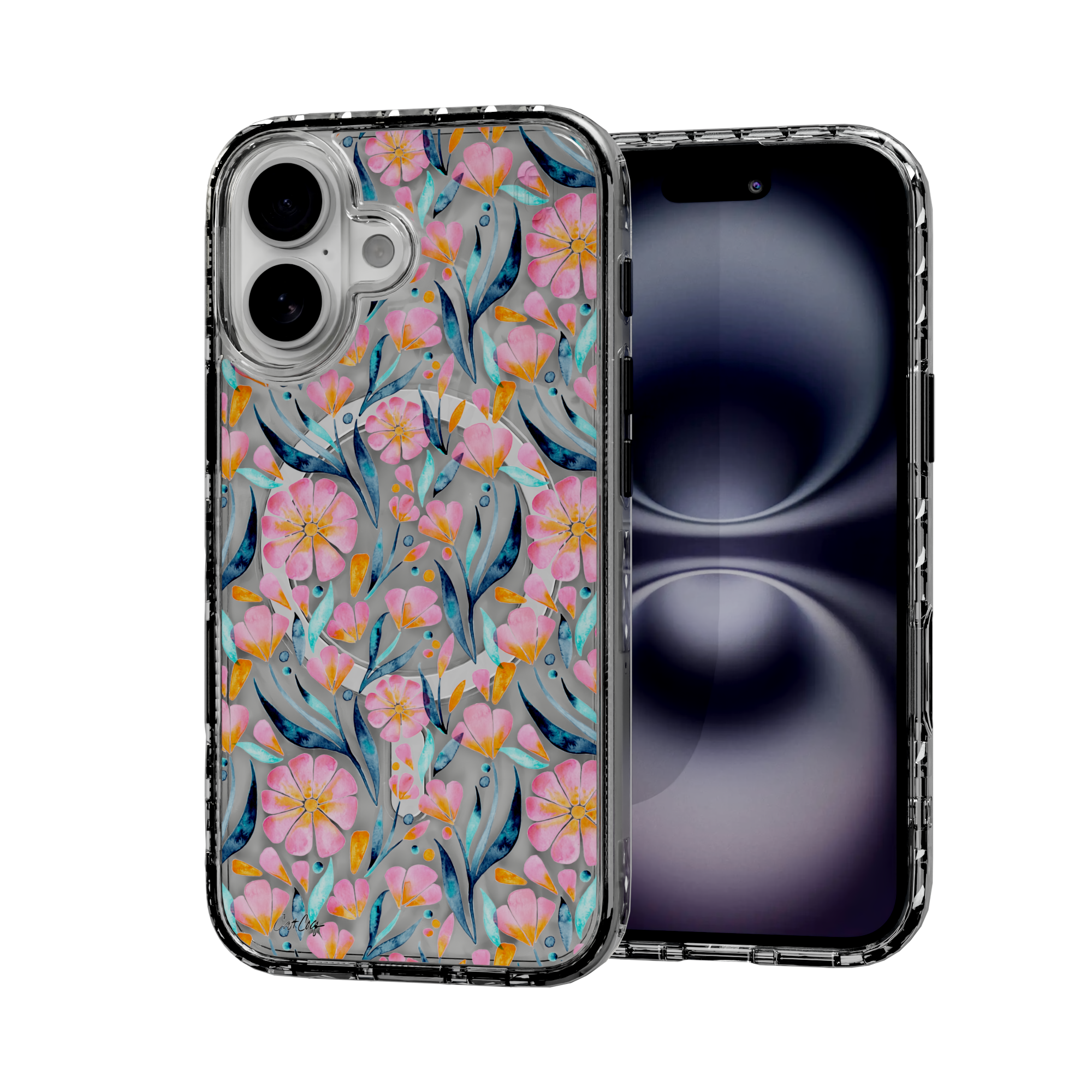 Sweet Florals by CatCoq | iPhone 16 Series |  MagSafe® Case iPhone 16 / Crystal Clear