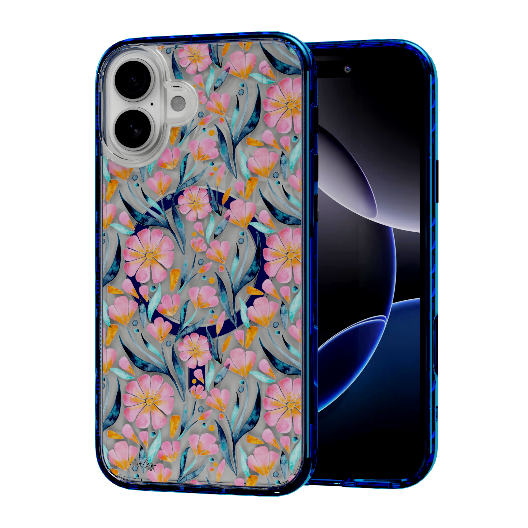 Sweet Florals by CatCoq | iPhone 16 Series |  MagSafe® Case iPhone 16 Plus / Bermuda Blue