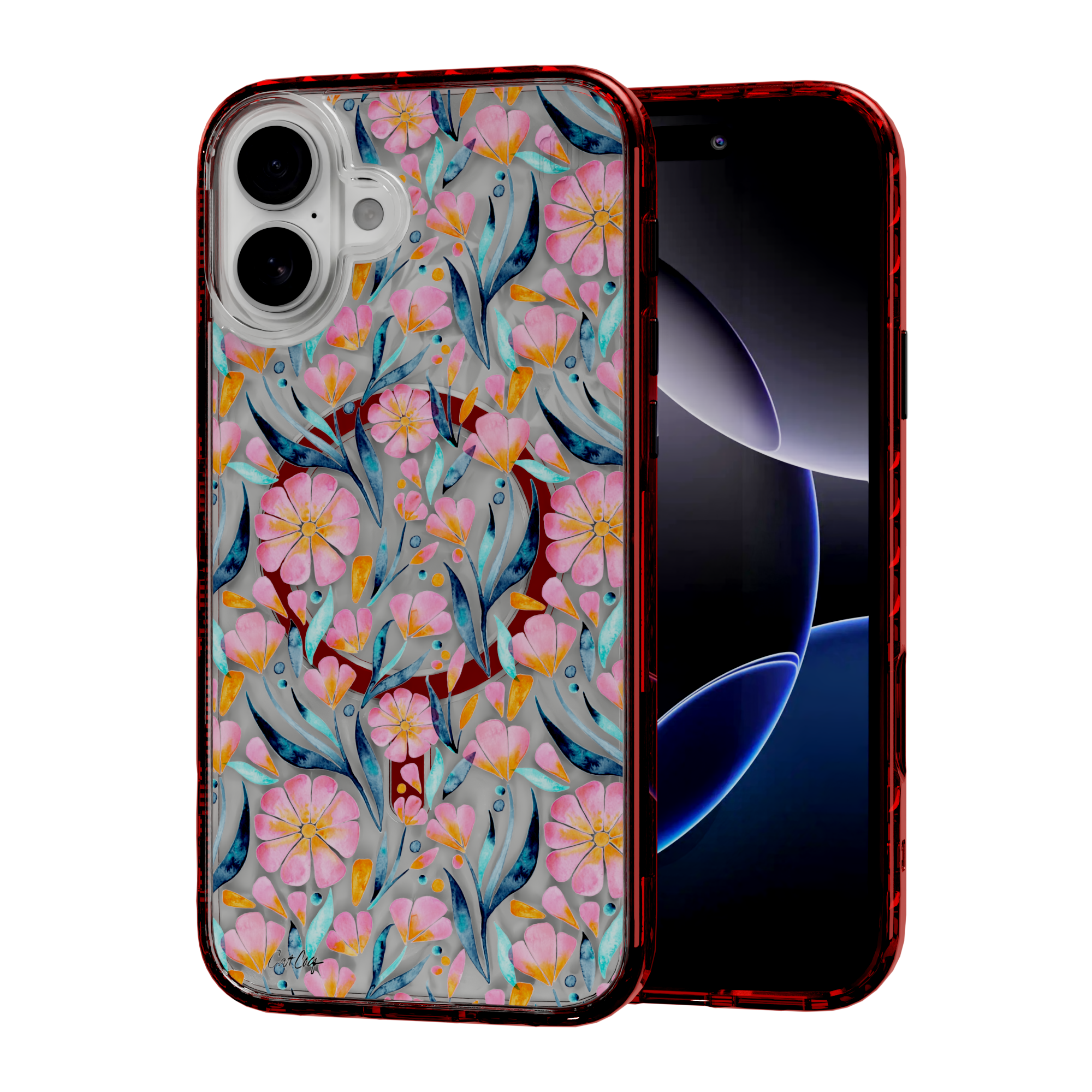 Sweet Florals by CatCoq | iPhone 16 Series |  MagSafe® Case iPhone 16 Plus / Lava Red