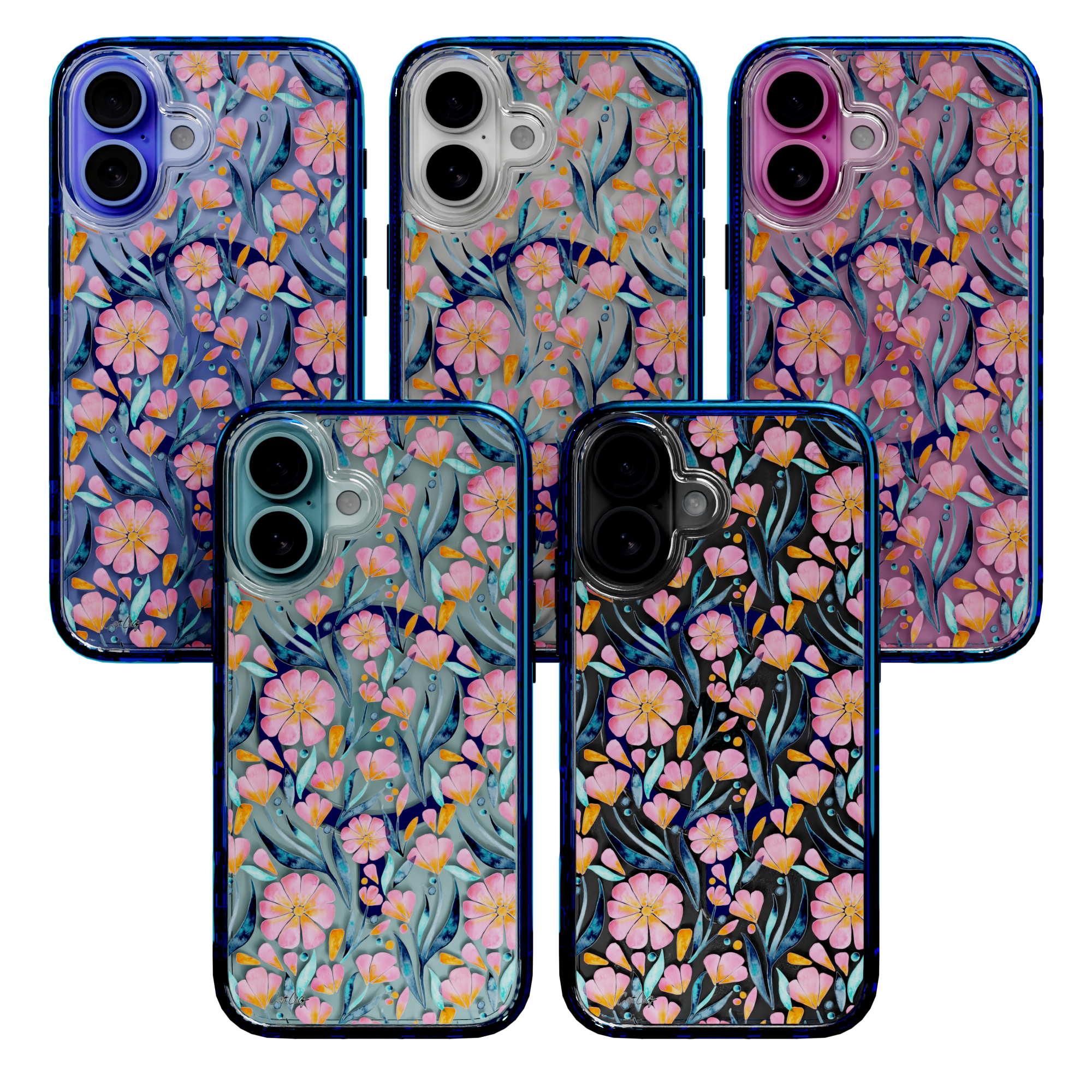 Sweet Florals by CatCoq | iPhone 16 Series |  MagSafe® Case iPhone 16 Pro Max / Bermuda Blue