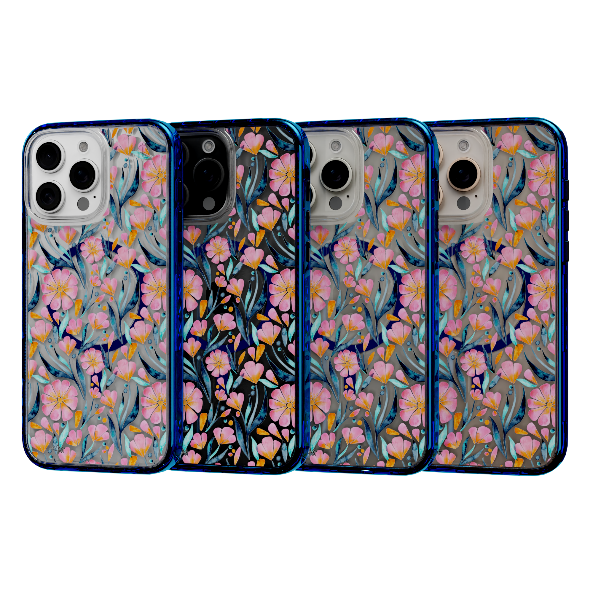 Sweet Florals by CatCoq | iPhone 16 Series |  MagSafe® Case iPhone 16 Pro Max / Bermuda Blue