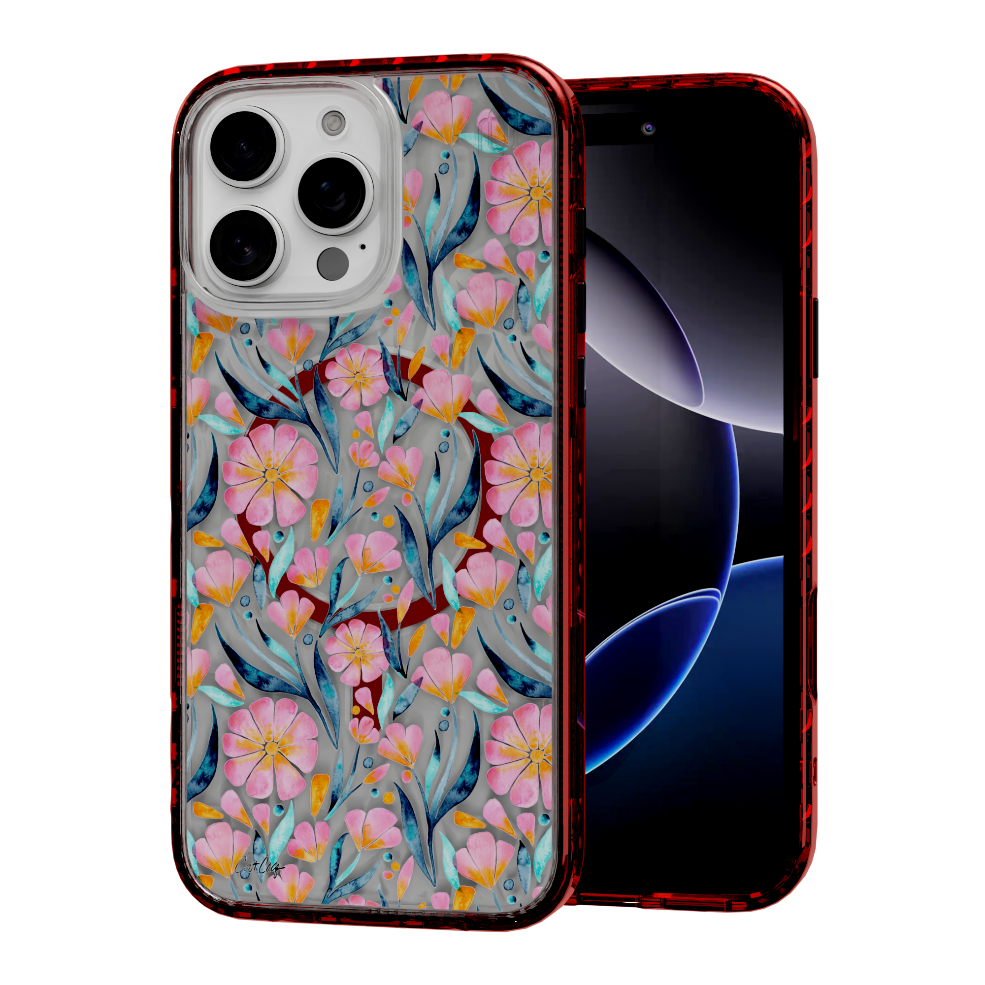 Sweet Florals by CatCoq | iPhone 16 Series |  MagSafe® Case iPhone 16 Pro Max / Lava Red