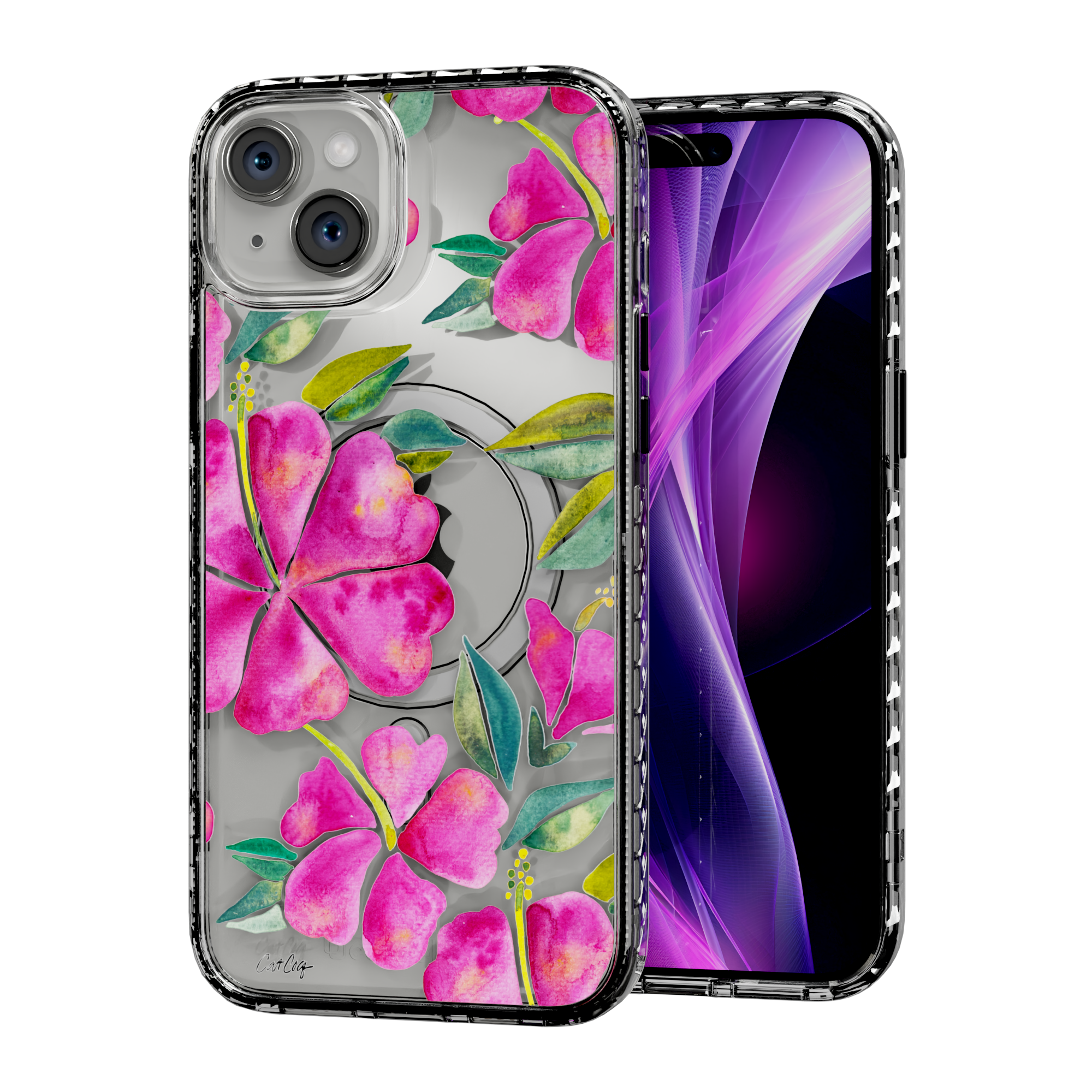 Hibiscus Bloom by CatCoq | iPhone 15 Series |  MagSafe® Case iPhone 15 Plus / Crystal Clear