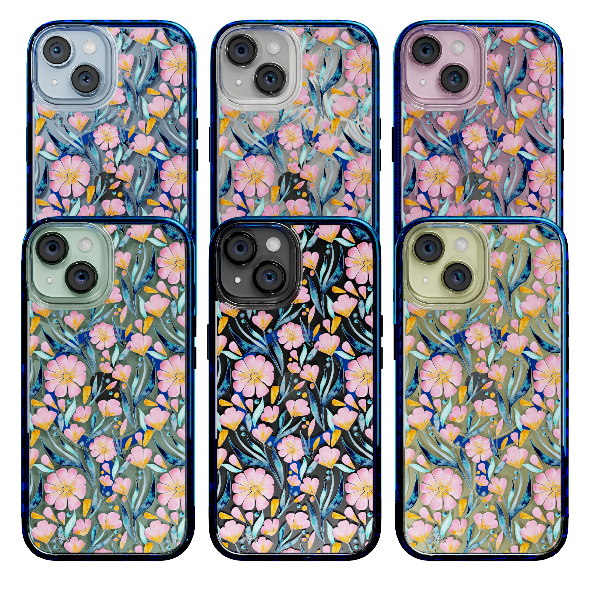Sweet Florals by CatCoq | iPhone 15 Series |  MagSafe® Case iPhone 15 Pro Max / Bermuda Blue