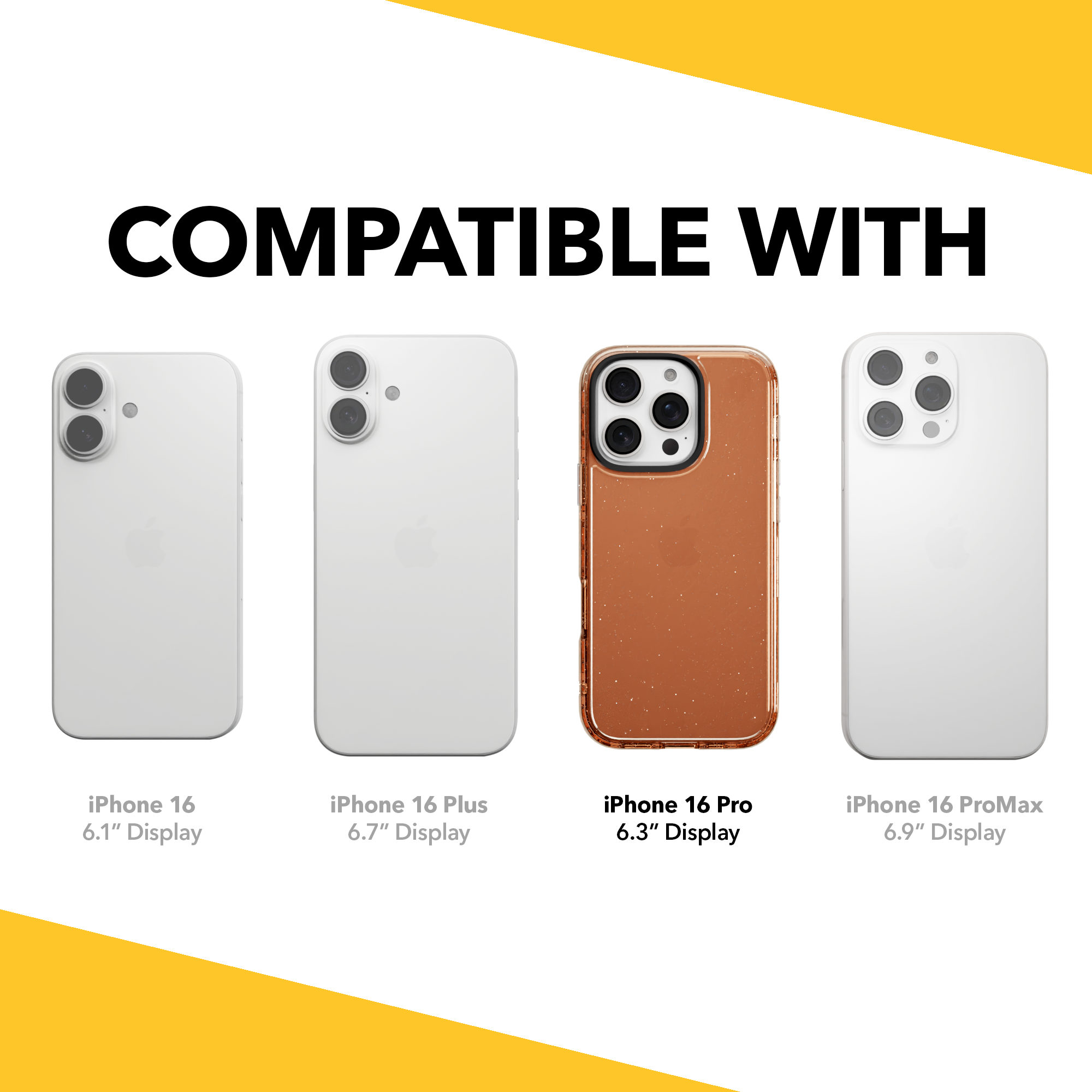 Slim TPU Glitter Case for Apple iPhone 16 Pro | Peach Fuzz Sparkle | Altitude Series