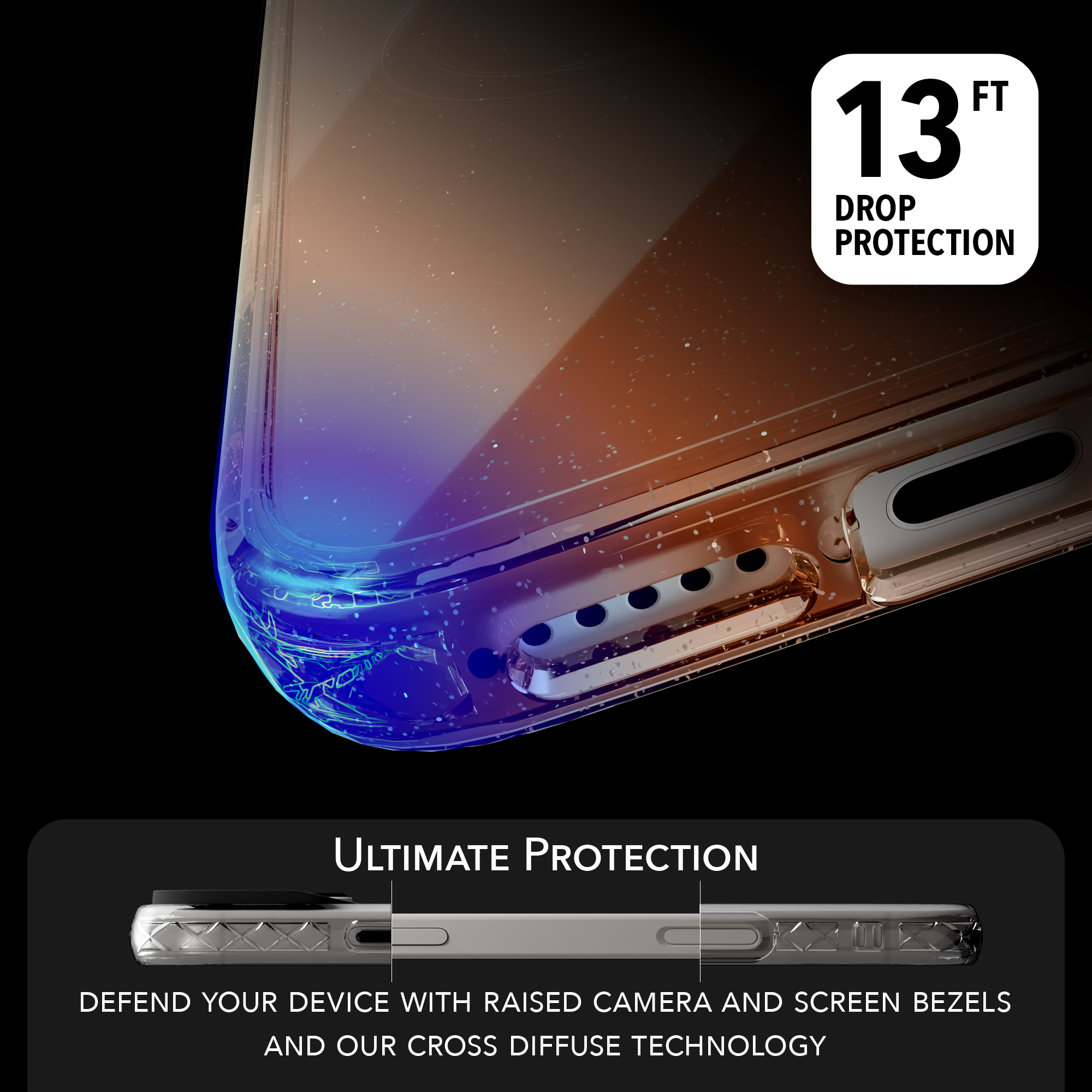 Slim TPU Glitter Case for Apple iPhone 16 Pro | Peach Fuzz Sparkle | Altitude Series