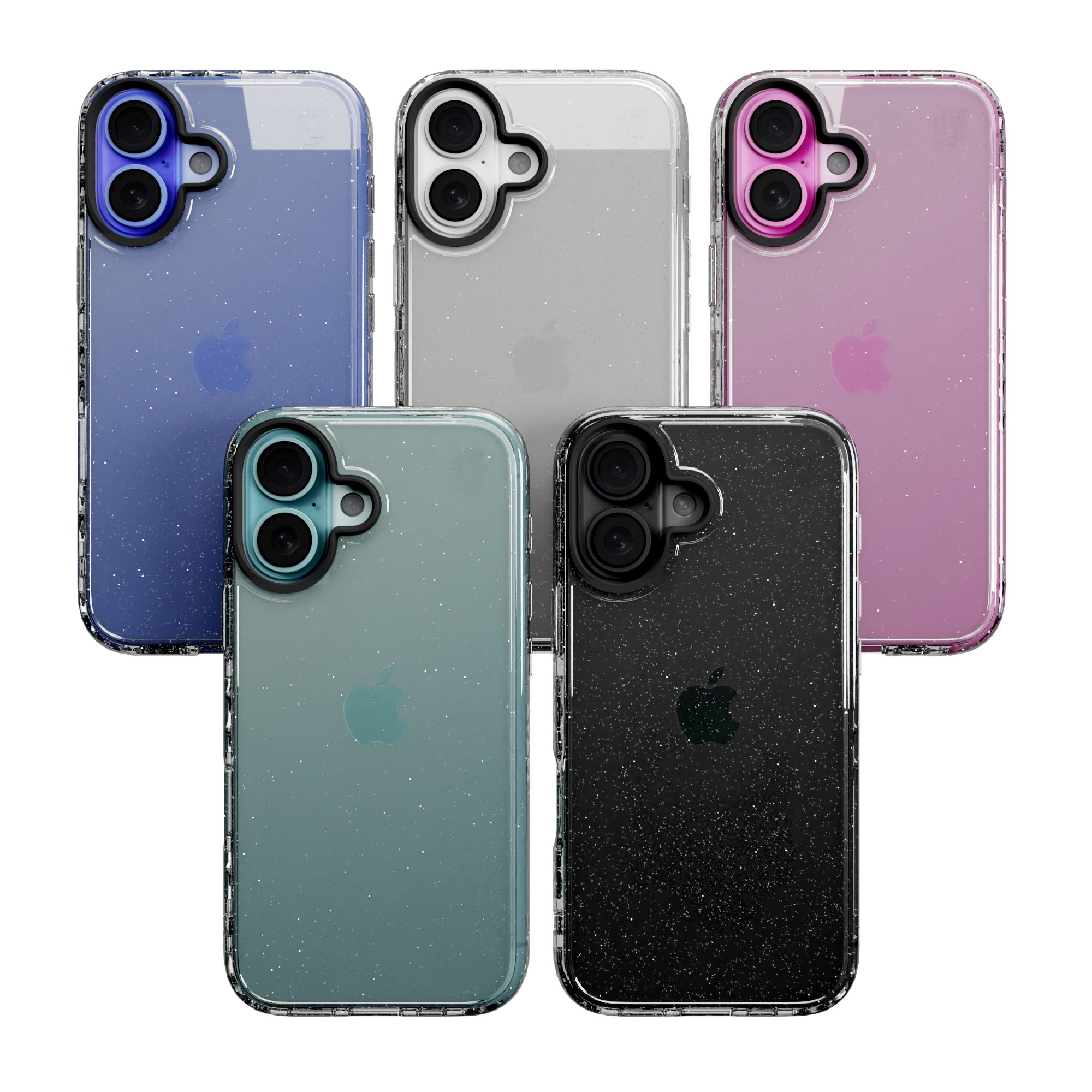Slim TPU Glitter Case for Apple iPhone 16 | Crystal Clear Sparkle | Altitude Series