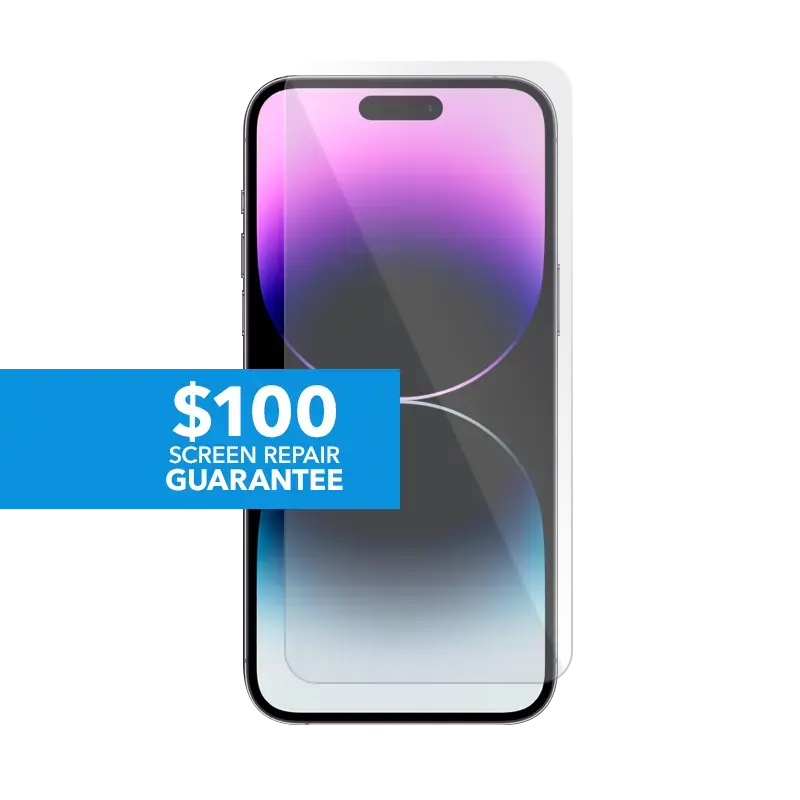 Apple iPhone 15 Pro Max Tempered Glass with $100 Screen Repair Guarantee