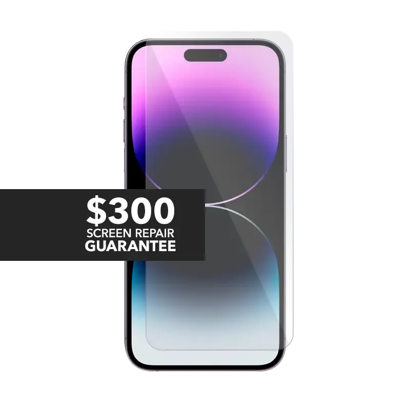 Apple iPhone 15 Pro Max Tempered Glass with $300 Screen Repair Guarantee