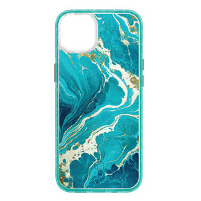 Apple-iPhone-14-Plus-Seafoam-Green Aqua Stone | Protective MagSafe Case | Marble Stone Series for Apple iPhone 14 Series cellhelmet cellhelmet