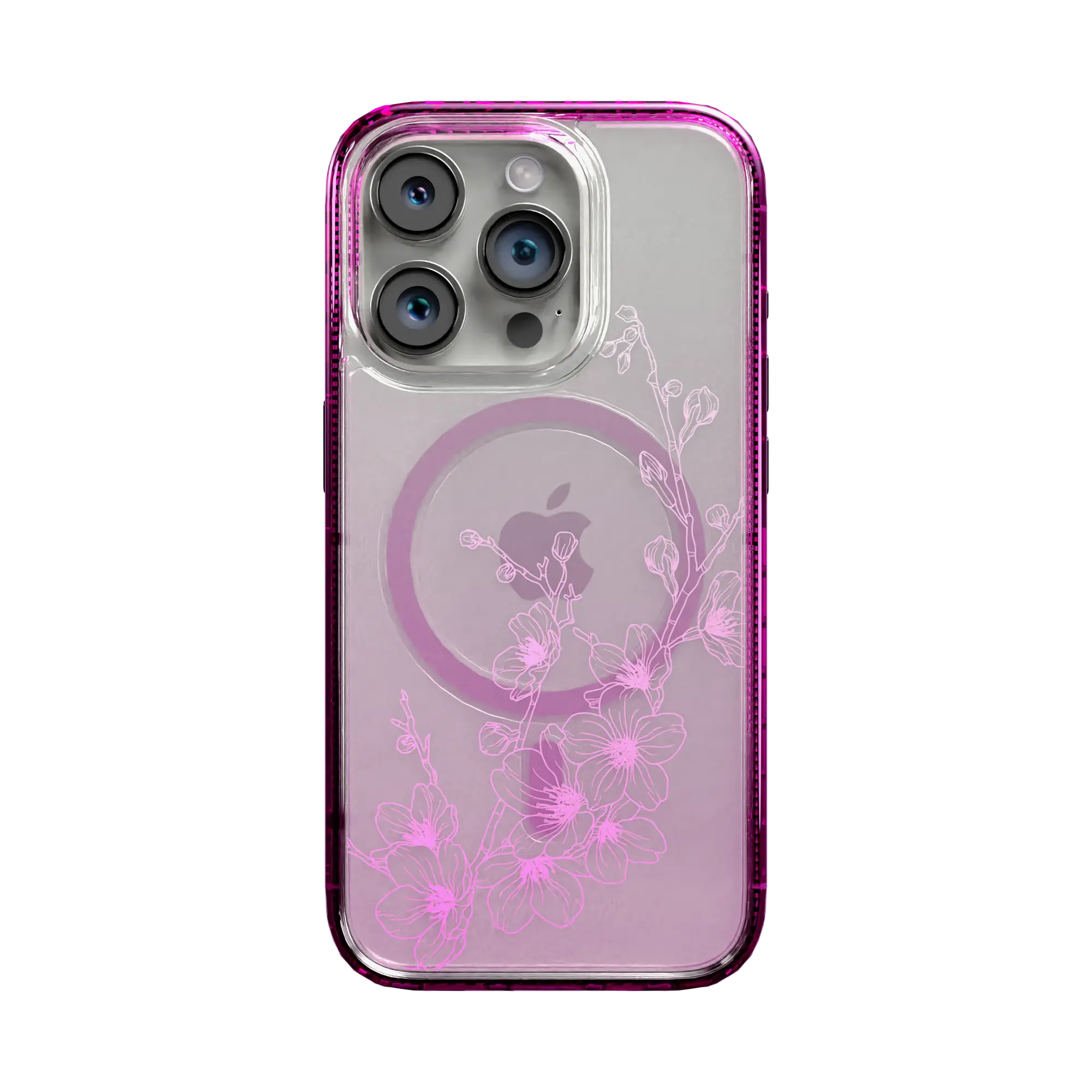 Apple-iPhone-15-Pro-Vivid-Magenta Ballet Blush | Protective MagSafe Case | Ombre Bouquet Collection for Apple iPhone 15 Series cellhelmet cellhelmet