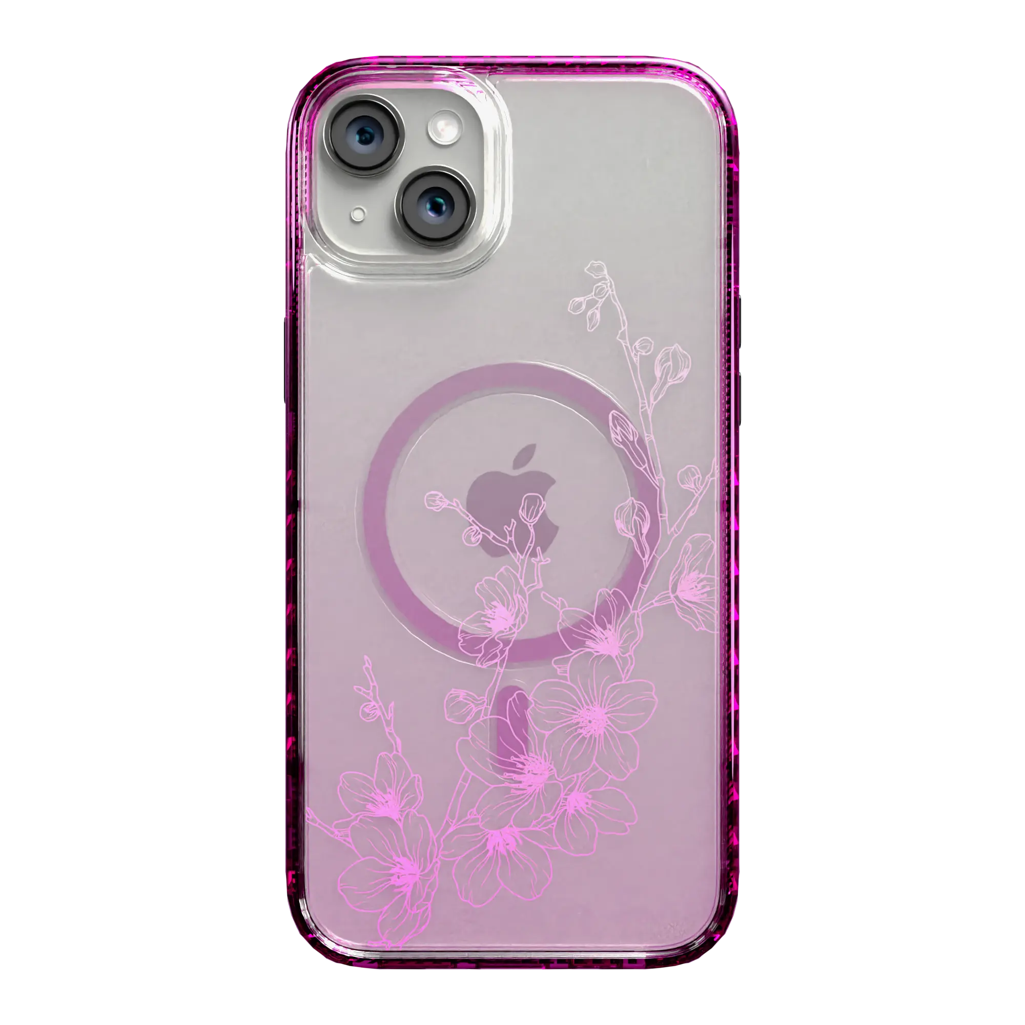 Apple-iPhone-15-Plus-Vivid-Magenta Ballet Blush | Protective MagSafe Case | Ombre Bouquet Collection for Apple iPhone 15 Series cellhelmet cellhelmet