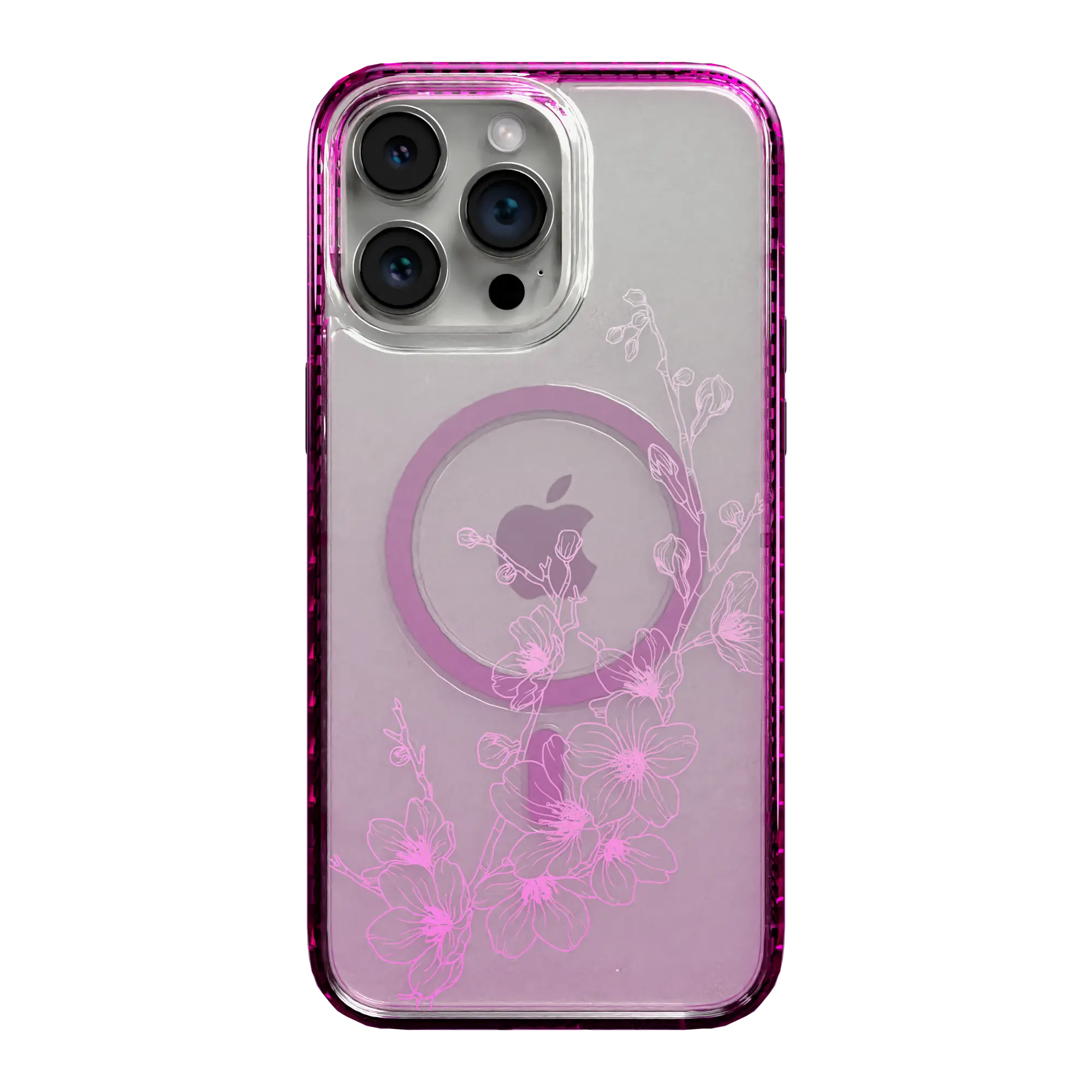 Apple-iPhone-15-Pro-Max-Vivid-Magenta Ballet Blush | Protective MagSafe Case | Ombre Bouquet Collection for Apple iPhone 15 Series cellhelmet cellhelmet