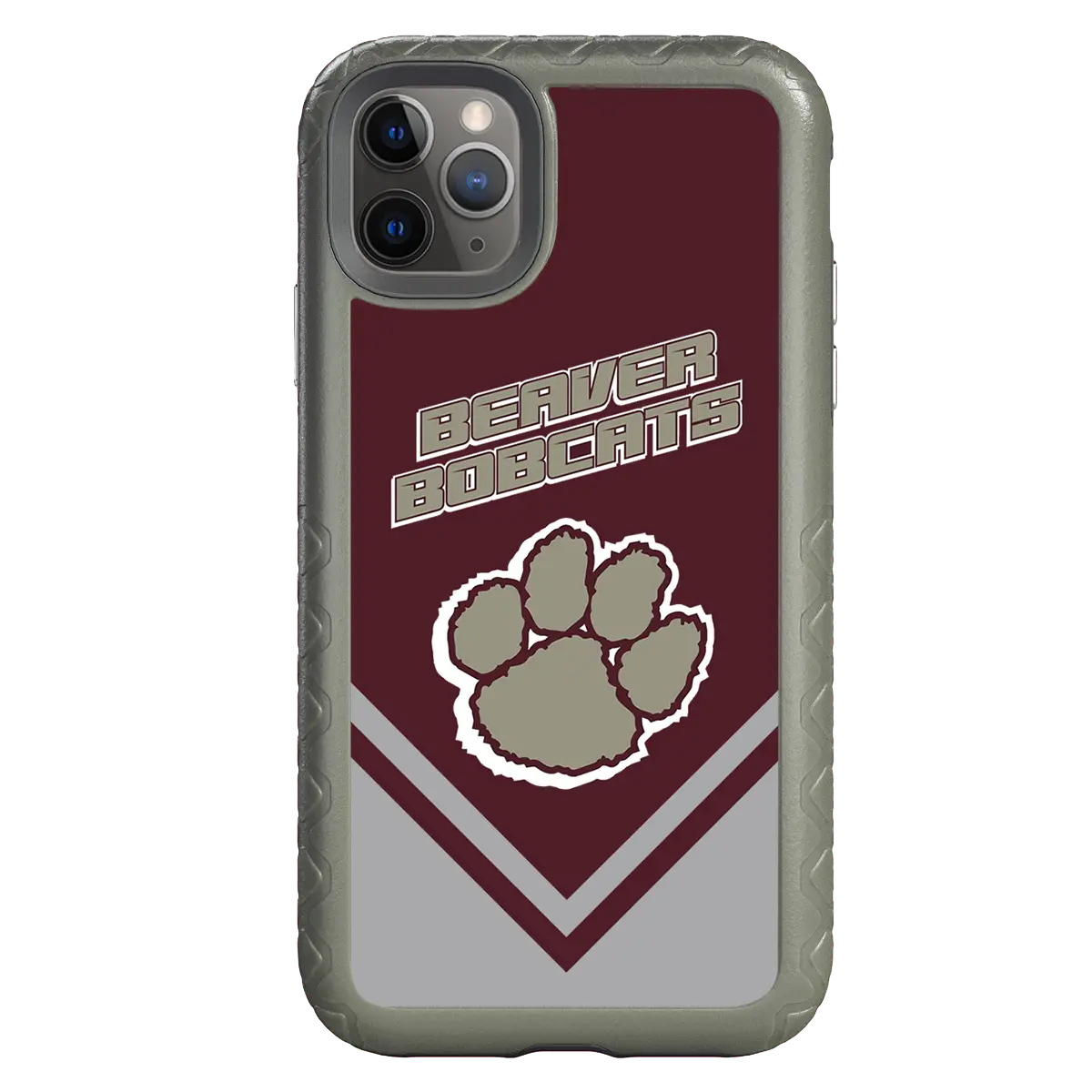 Beaver Cheerleading Apple iPhone 11 Pro Max  Pawprint - Custom Case - OliveDrabGreenPawprintProSeries - cellhelmet