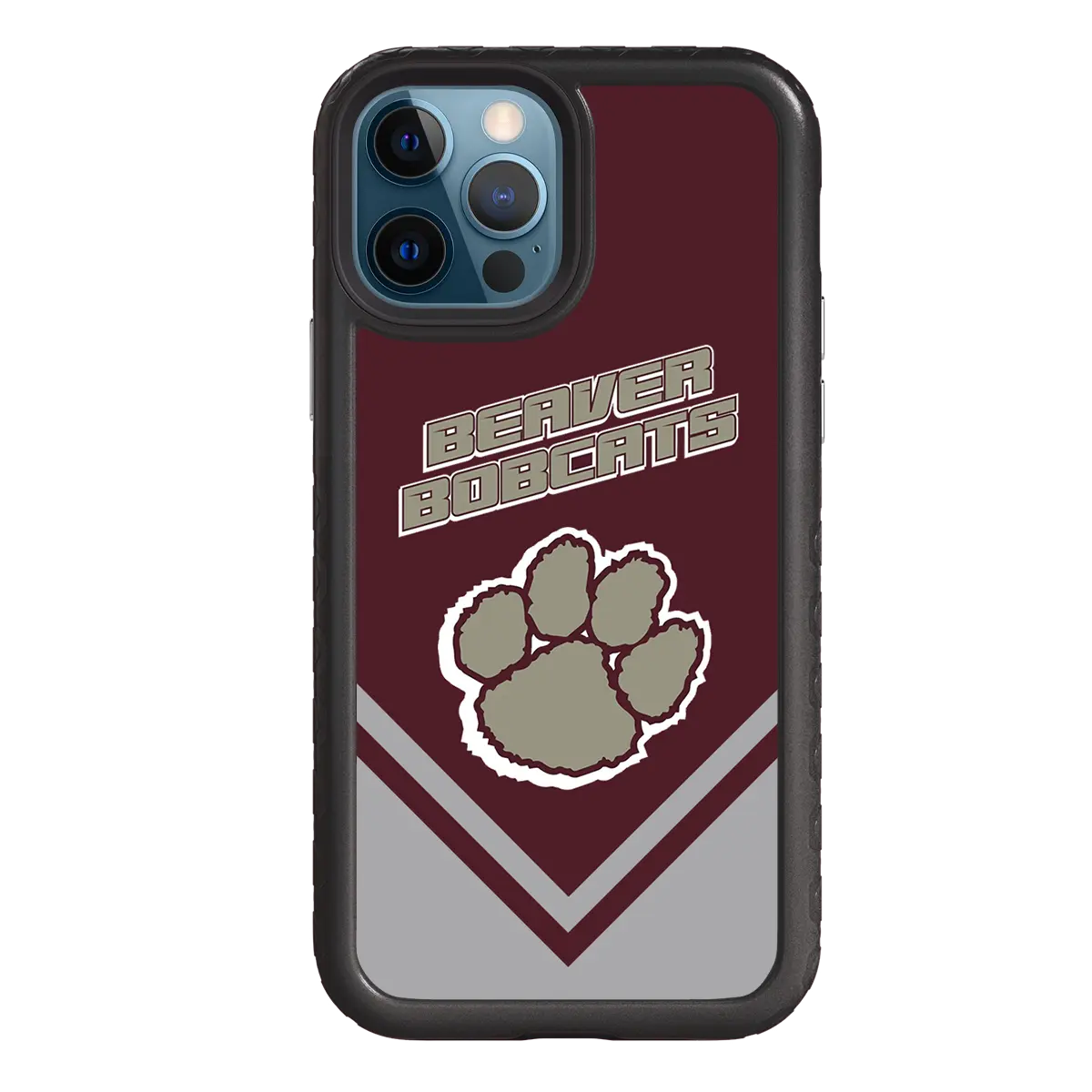 Beaver Cheerleading Apple iPhone 12 / 12 Pro  Pawprint - Custom Case - OnyxBlackPawprintProSeries - cellhelmet