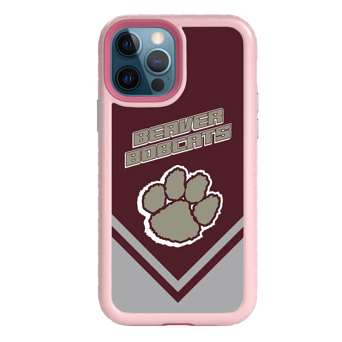 Beaver Cheerleading Apple iPhone 12 / 12 Pro  Pawprint - Custom Case - PinkMagnoliaPawprintProSeries - cellhelmet